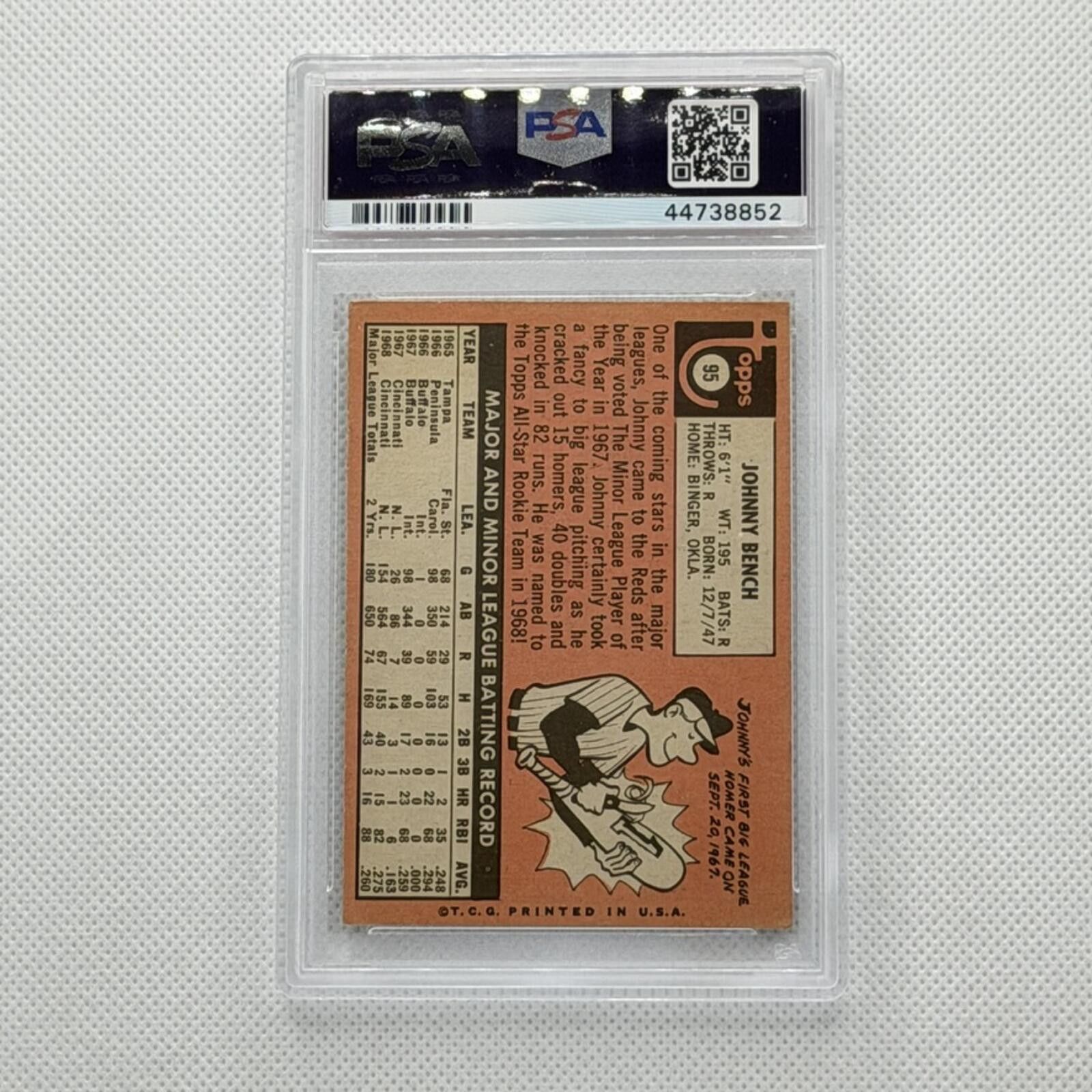 Topshop 1969 Topps Johnny Bench All-Star Rookie Baseball Card #95 Size ONE SIZE - 10 Thumbnail