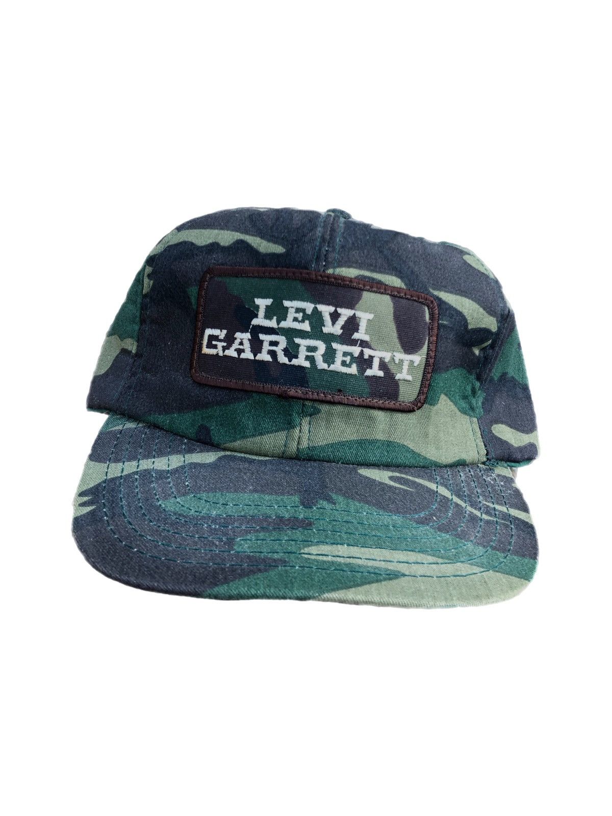 Vintage Vintage Levi Garrett Hat Cap Snap Back Camo Camouflage Patch Size ONE SIZE - 1 Thumbnail