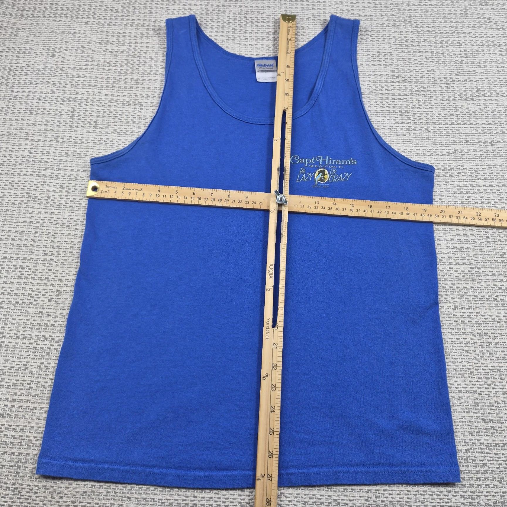 Gildan Gildan Tank Top Mens M Blue Be Lazy Or Crazy Florida Graphic Tank Top Shirt Adult M Blue Beach Florida Size US M / EU 48-50 / 2 - 6 Thumbnail