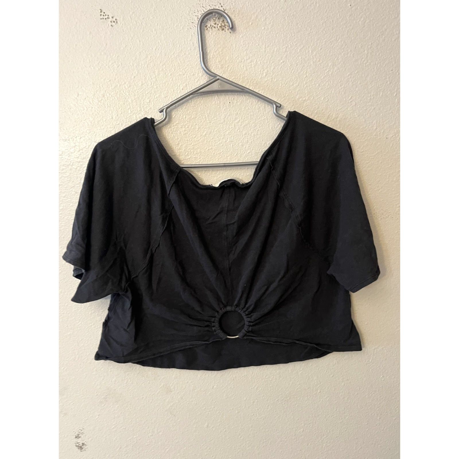 Vintage We the Free Black Crop Short Sleeve T-Shirt S Womens Small Crewneck? Back Ring Size S / US 4 / IT 40 - 2 Thumbnail