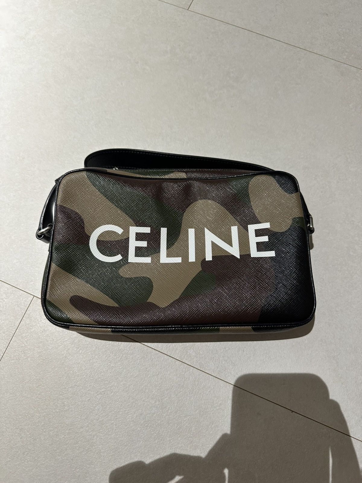 CELINE Camouflage Medium Shoulder Bag Green Khaki