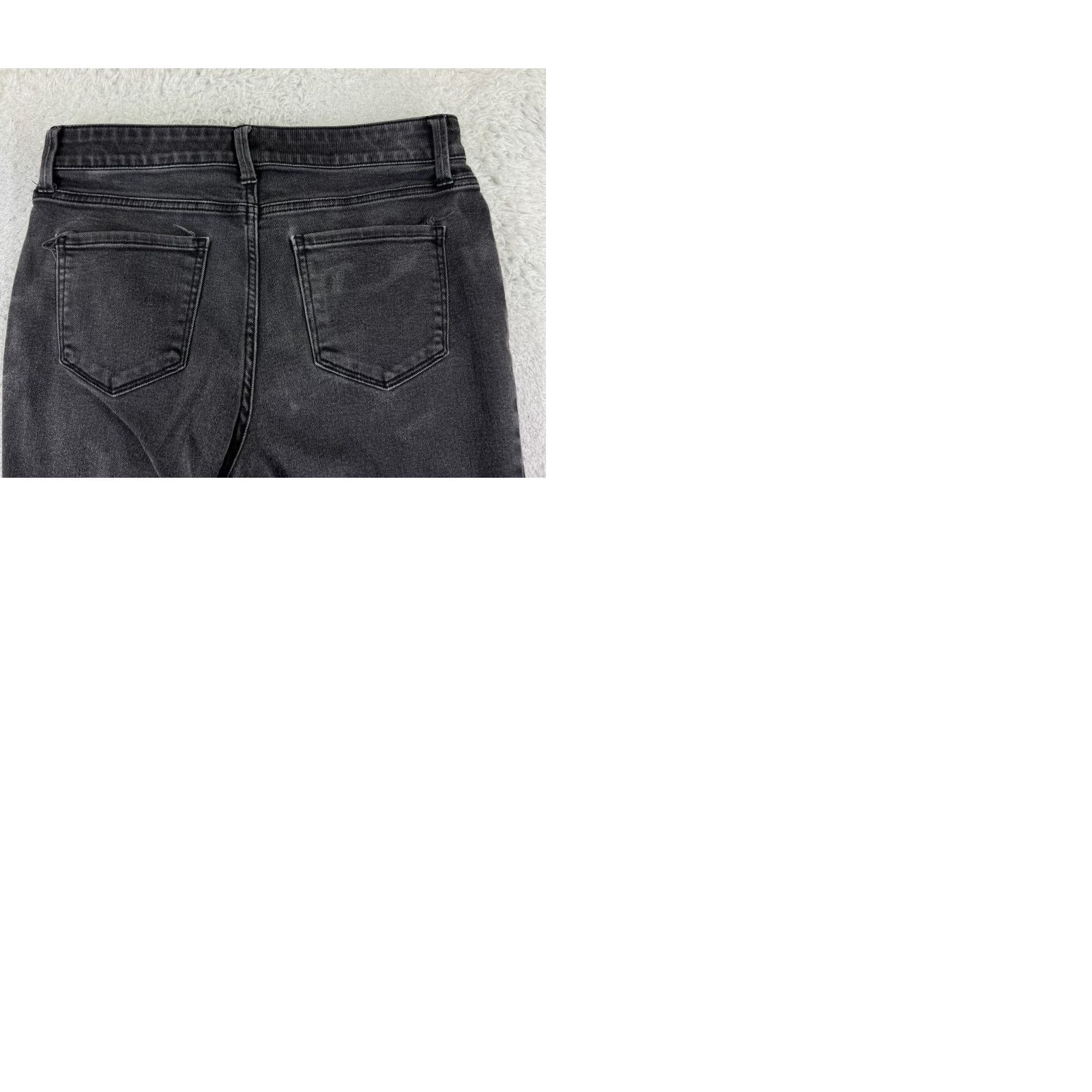 Vintage St. Johns Bay Jeans Skinny Womens 8 Black Denim Cotton Mid Rise 28x29 5-Pocket Design Logo Embroidered Button Zip Size 30" / US 8 / IT 44 - 10 Thumbnail