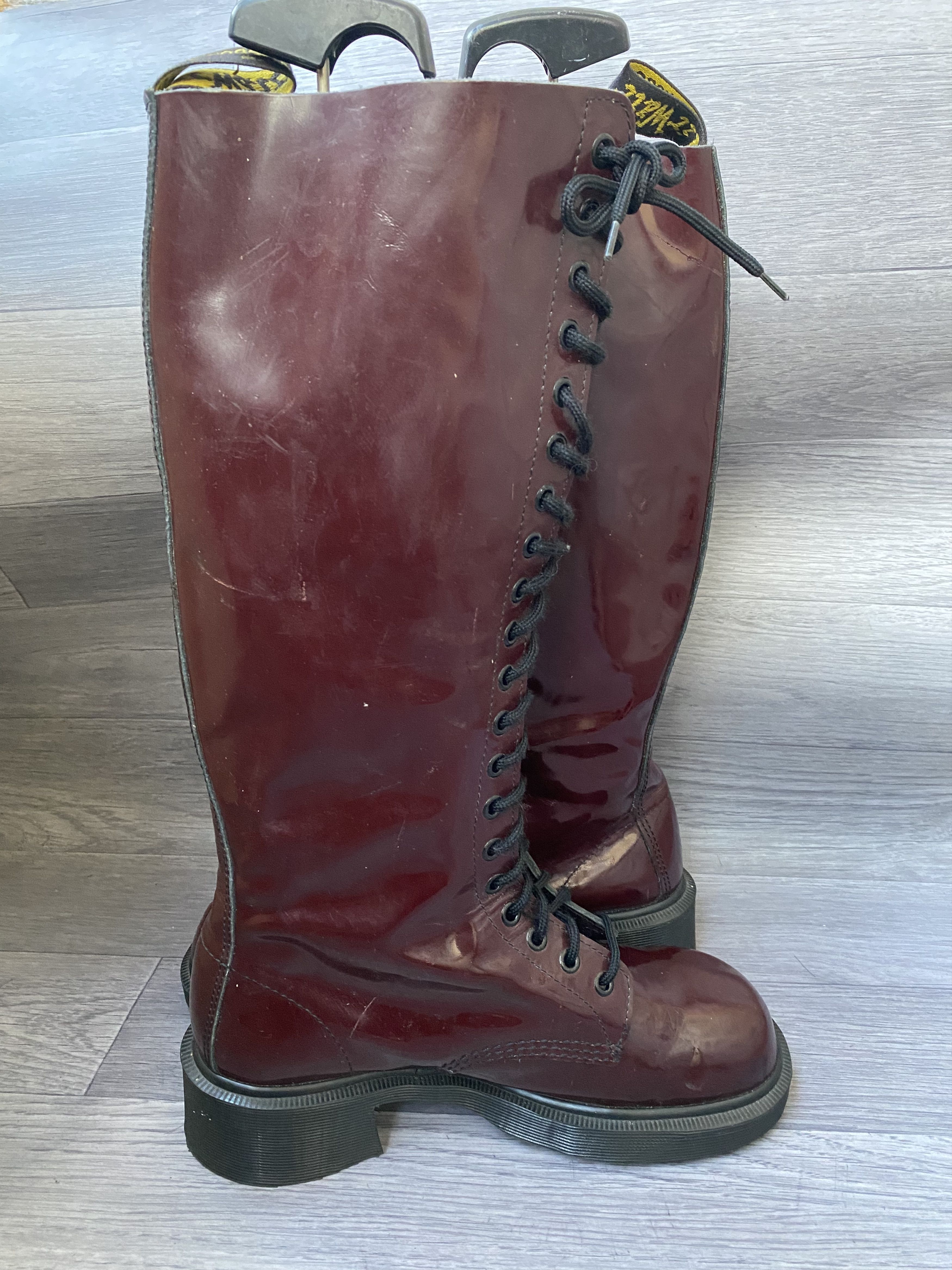 Vintage dr marten long riding maroon boots