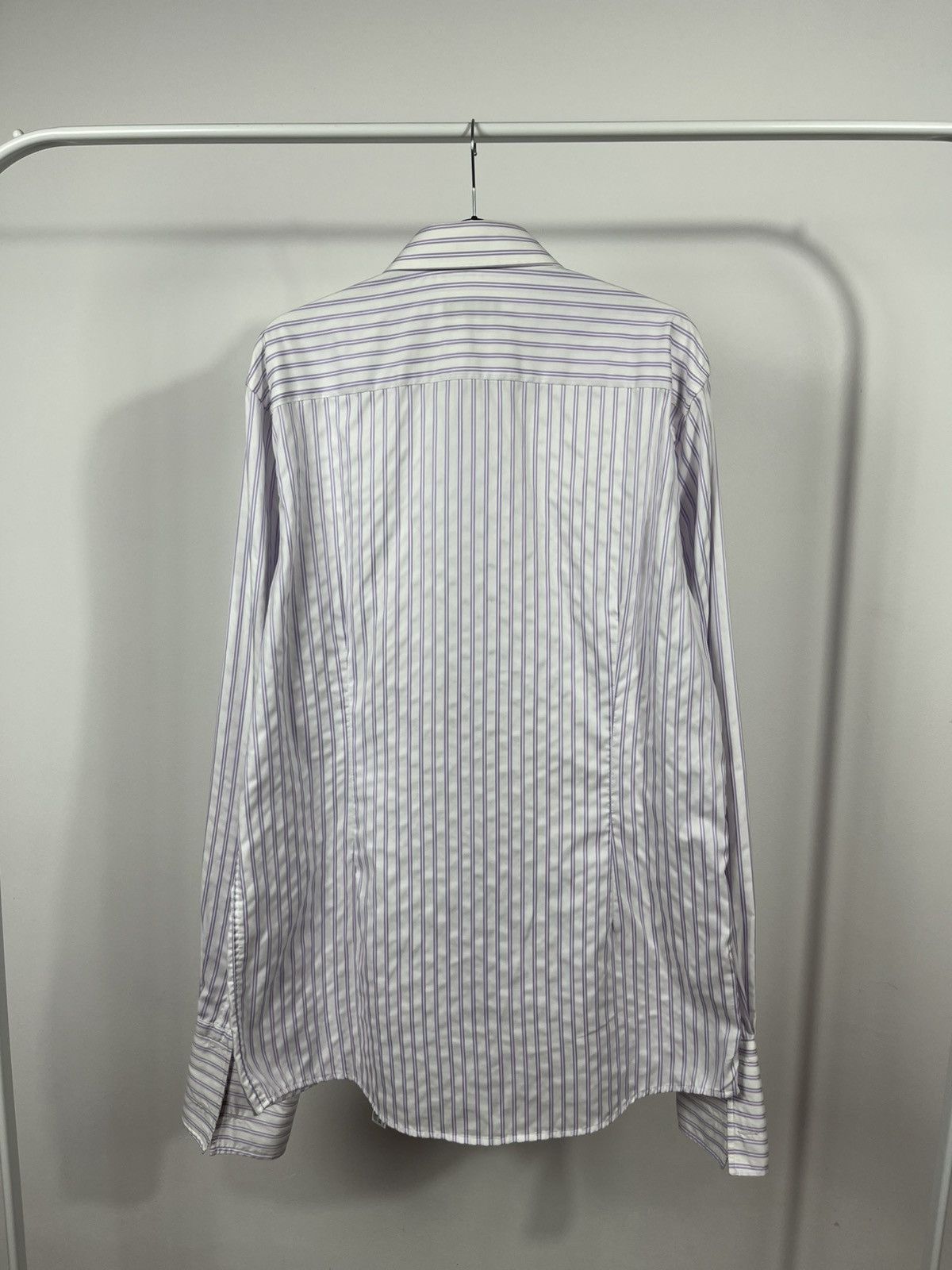 Eton Eton Contemporary Fit Striped Shirt 16.5 42 Purple White Size US L / EU 52-54 / 3 - 12 Thumbnail