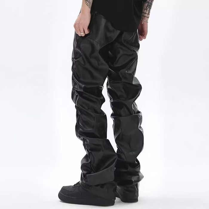 High Waist Brown Faux Leather Pants Streetwear