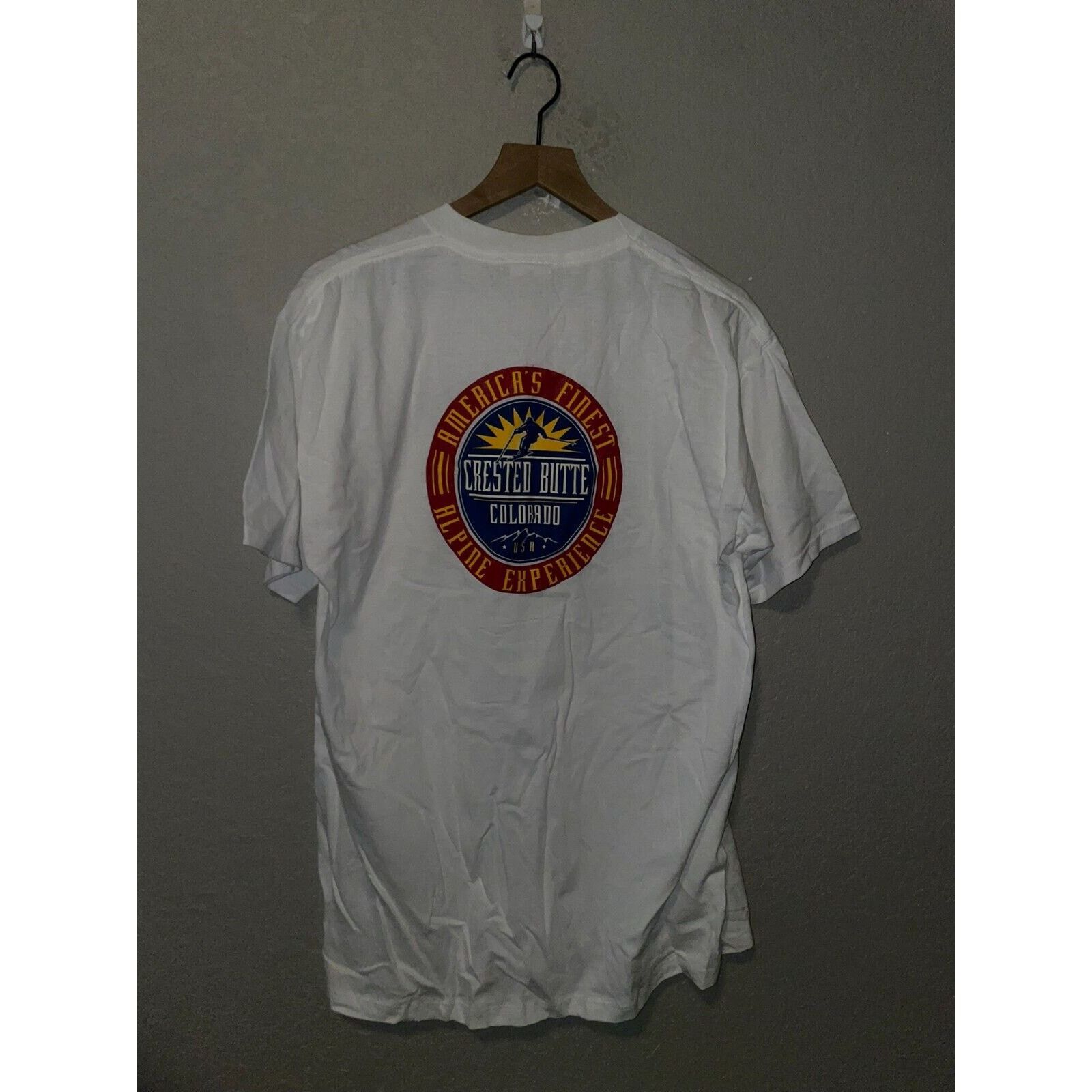 Jerzees 90s Crested Butte Colorado Experience Skiing White Shirt Size US L / EU 52-54 / 3 - 5 Thumbnail