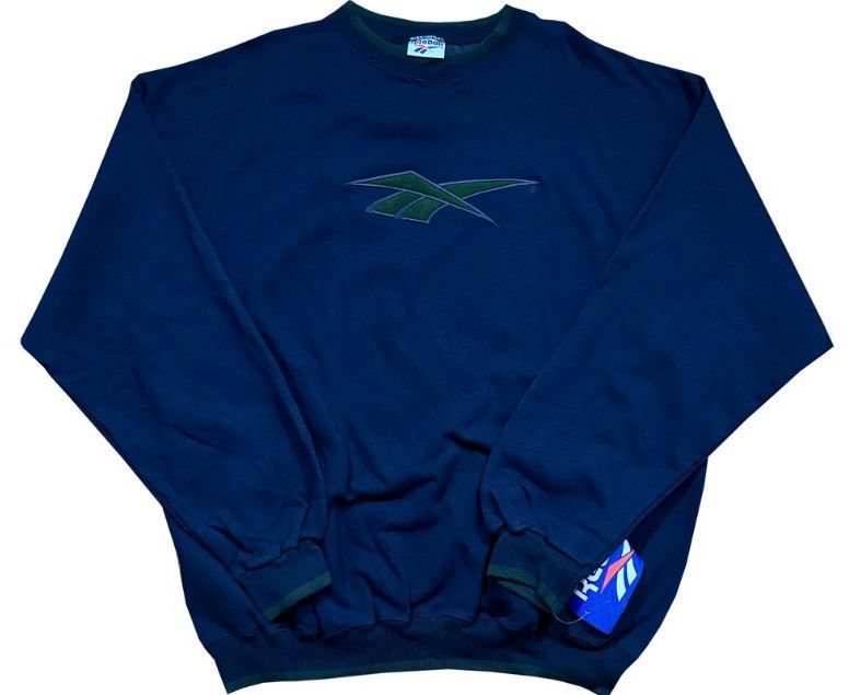Reebok × Vintage Vintage Reebok Navy Crewneck Sweatshirt (Size XL) Size US XL / EU 56 / 4 - 1 Thumbnail
