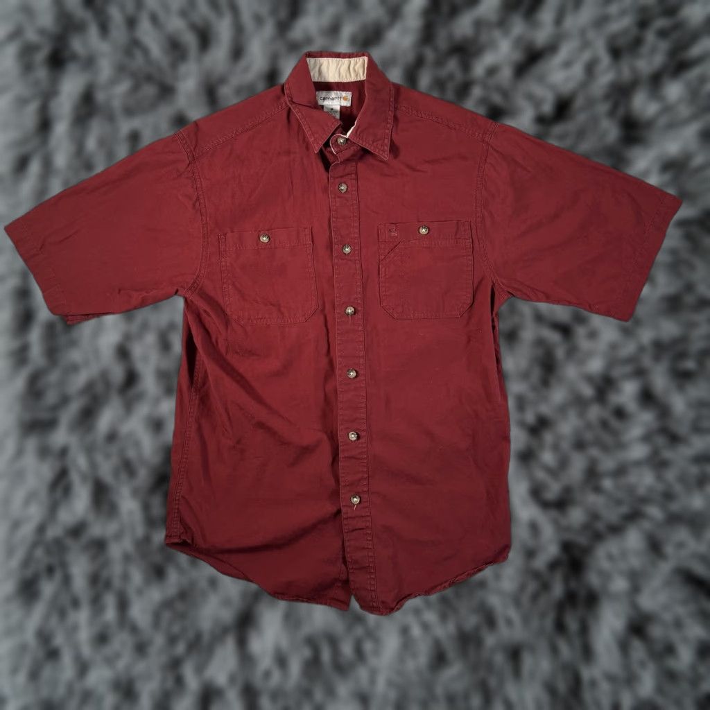 Carhartt Carhartt Shirt Mens Medium Red Short Sleeve Button Front Workwear Casual Size US M / EU 48-50 / 2 - 1 Thumbnail