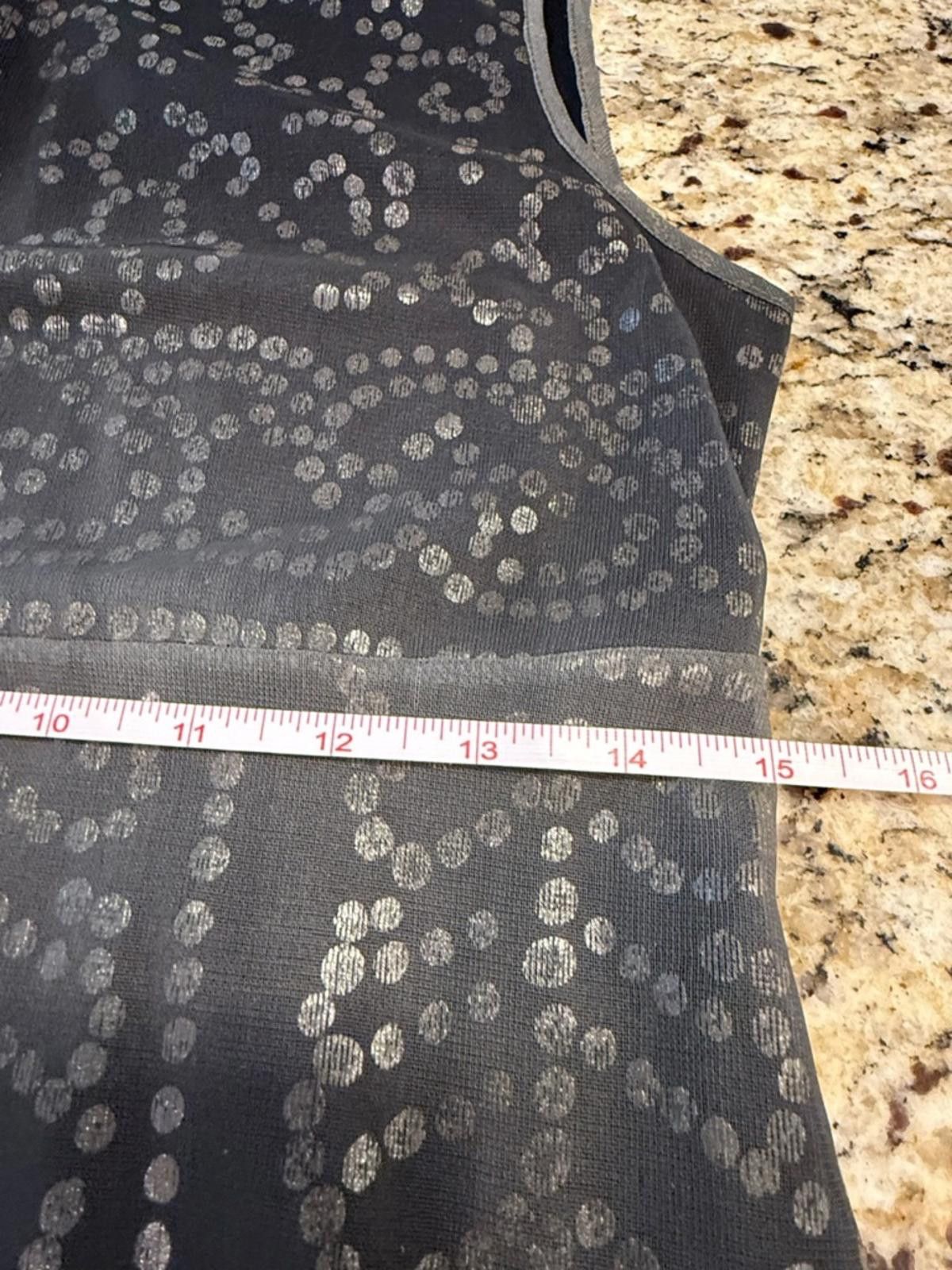 Other BCBG black gray sleeveless midi dress silver polka dots SZ 2 Size XS / US 0-2 / IT 36-38 - 10 Thumbnail
