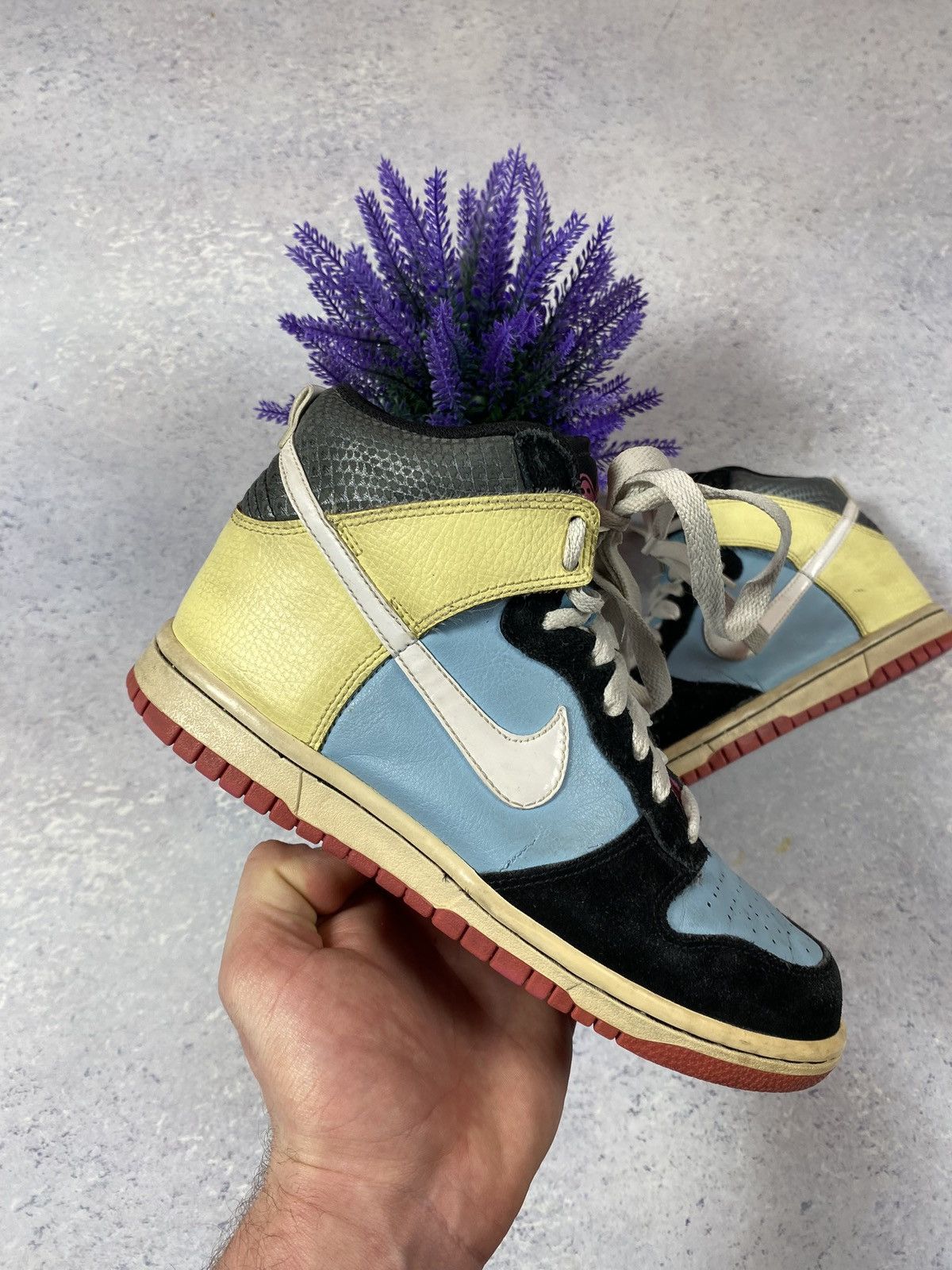 Nike × Vintage 2008 Nike Dunk High 6.0 SB Skateboard Powder Blue Lemon Size US 6 / IT 36 - 1 Thumbnail