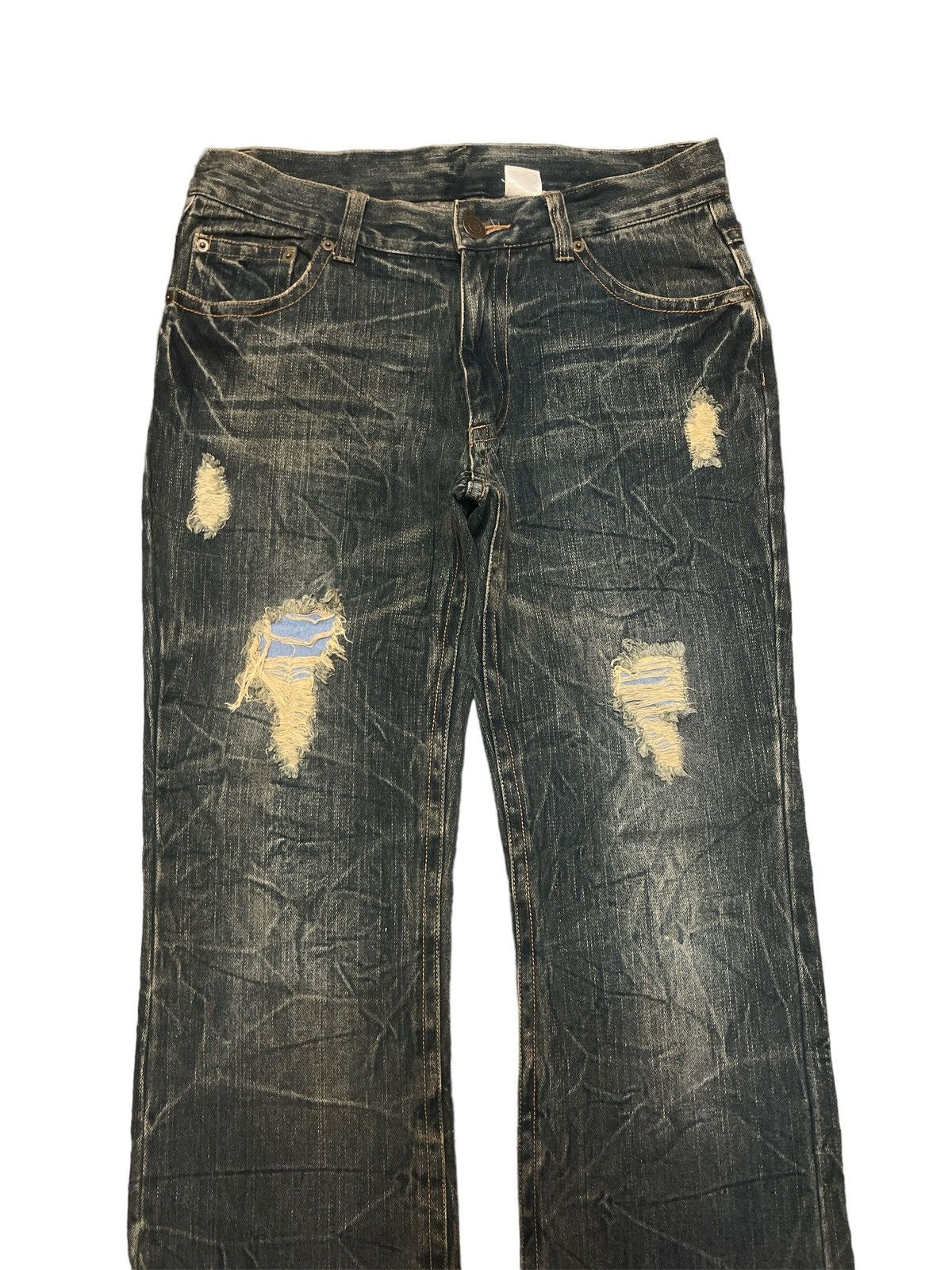 Japanese Brand UNKNOW DISTRESSED DENIM PANT Size US 30 / EU 46 - 3 Thumbnail