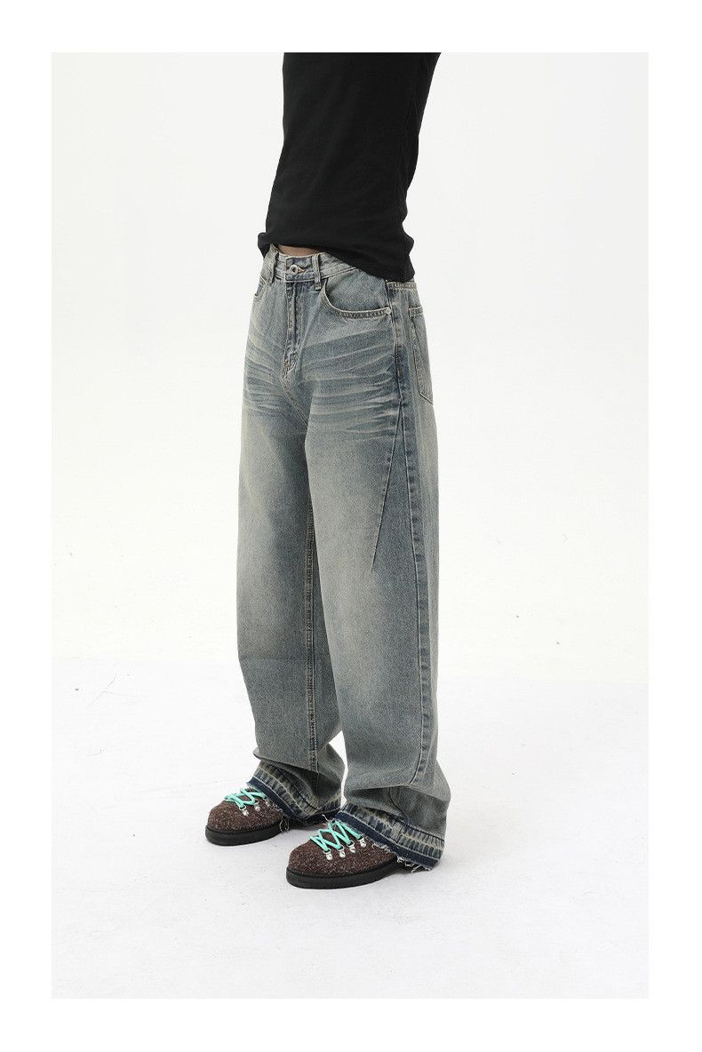 Japanese Brand × Jean Retro distressed raw edge casual straight loose jeans Size US 32 / EU 48 - 3 Thumbnail