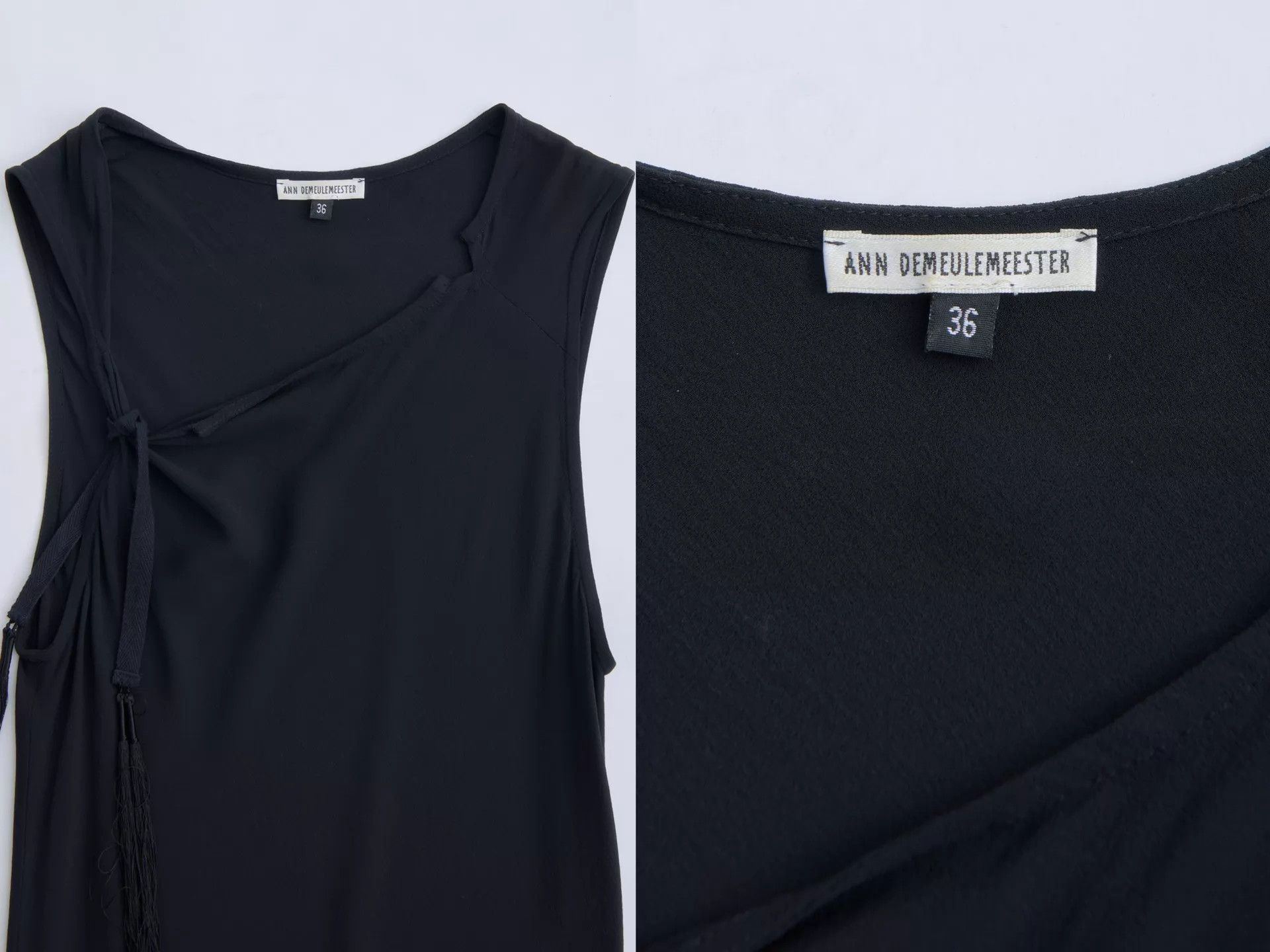 Ann Demeulemeester ANN DEMEULEMEESTER 00s Tassel Strap Silk Chiffon Dress Size XS / US 0-2 / IT 36-38 - 8 Thumbnail