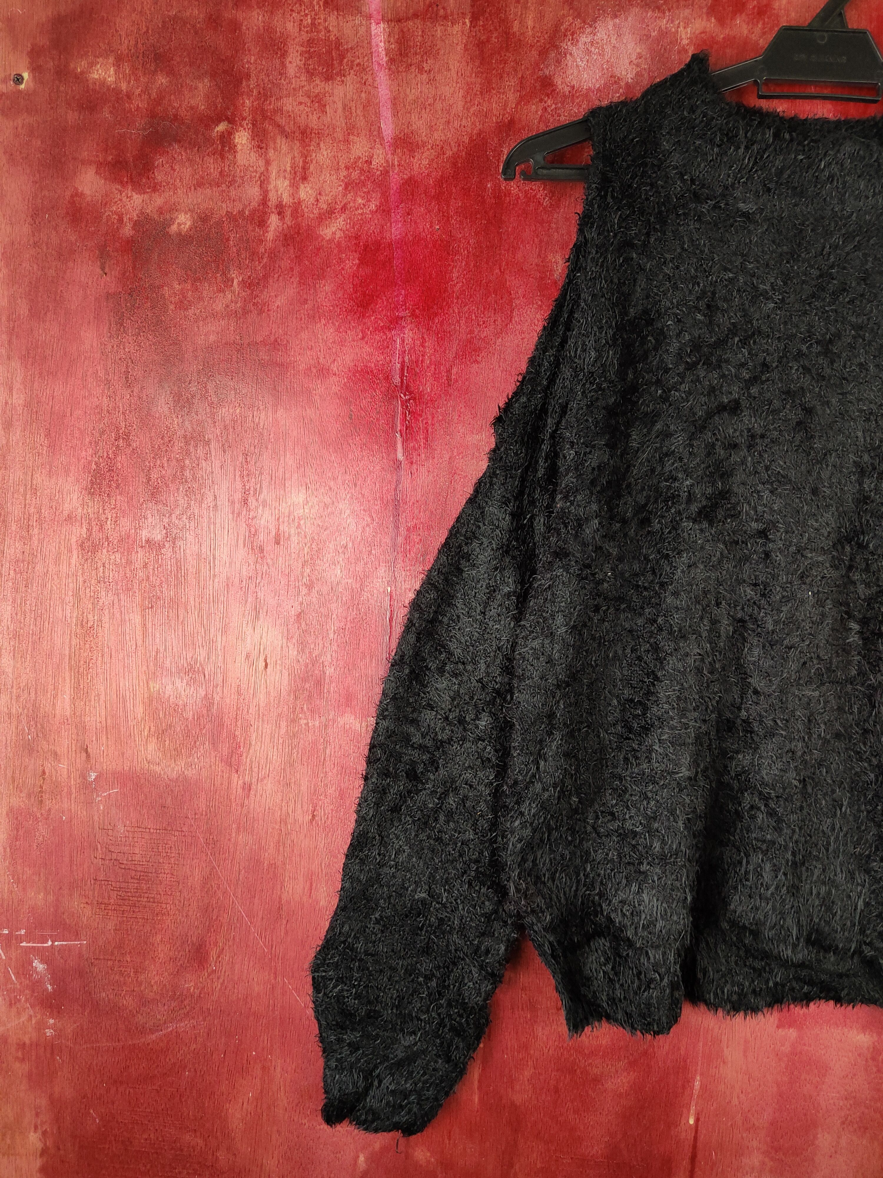 Japanese Brand × Vintage Spray Premium Black Fur Mohair Knitwear ❌ HOT STUFF Size M / US 6-8 / IT 42-44 - 3 Thumbnail