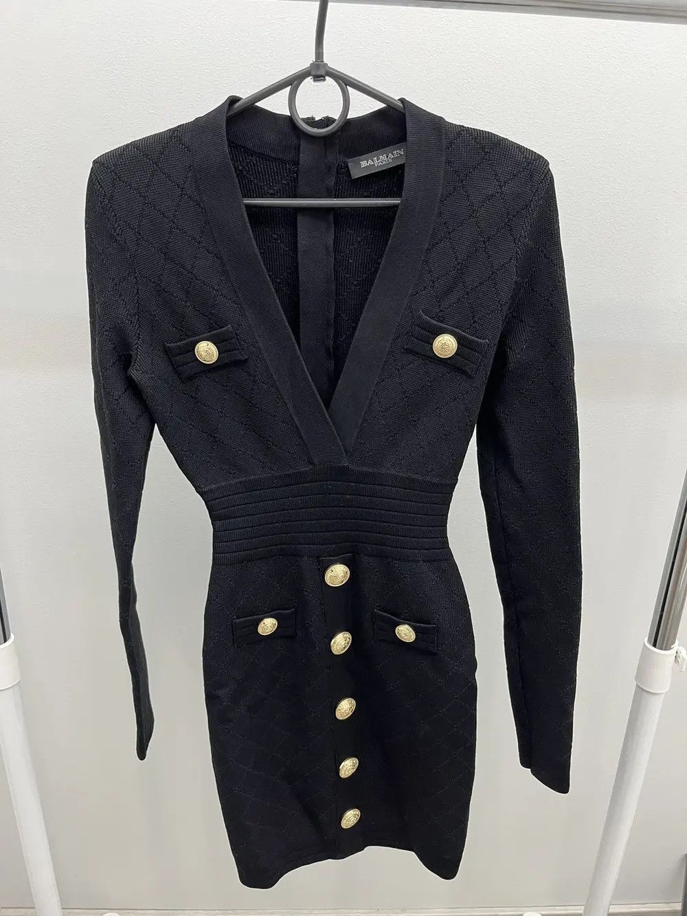 Balmain Balmain Button Embellished Quilted Dress Size S / US 4 / IT 40 - 1 Thumbnail