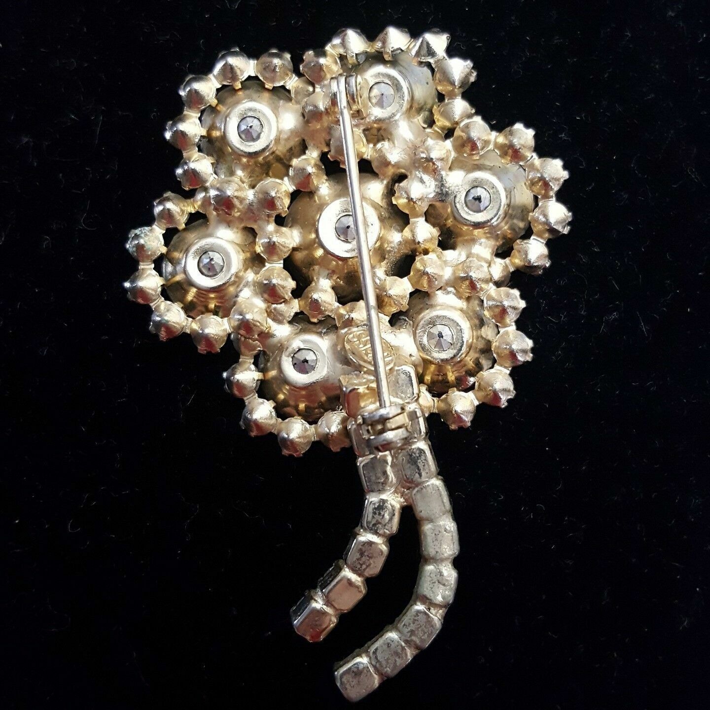 Other Weiss Signed Brooch Pin Blue Flower Bridal Bouquet Vintage 2 Size ONE SIZE - 4 Thumbnail