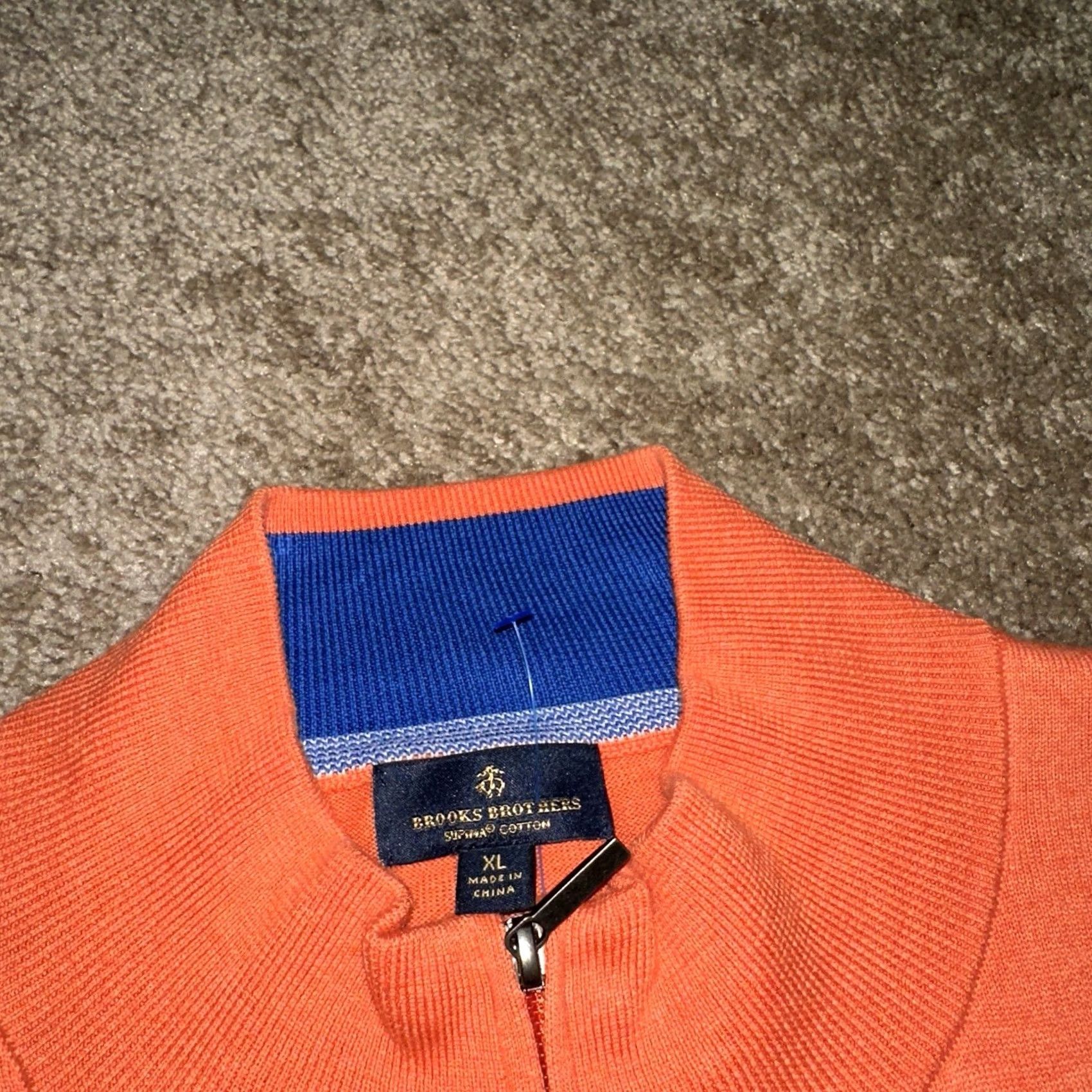 Brooks Brothers Brooks Brothers Sweater Mens XL 1/4 Zip Golf Performance Heritage Orange Pullover Mock Neck Knit Classic Preppy Suiting Style Size US XL / EU 56 / 4 - 2 Thumbnail