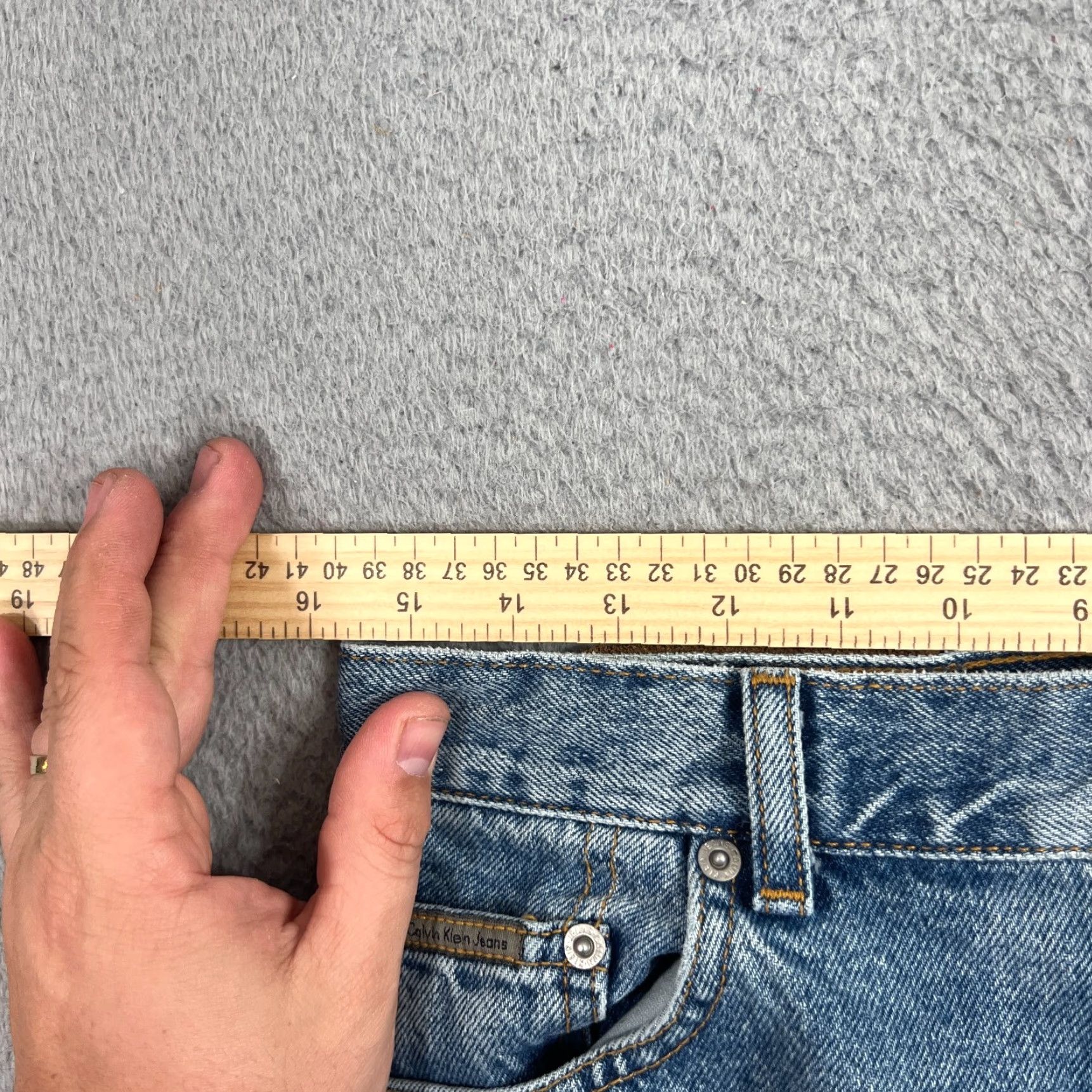 Calvin Klein Calvin Klein Jeans Women's 12 Easy Fit High Rise Straight Denim Pants Blue Stretch Size 34" / US 12 / IT 48 - 6 Thumbnail