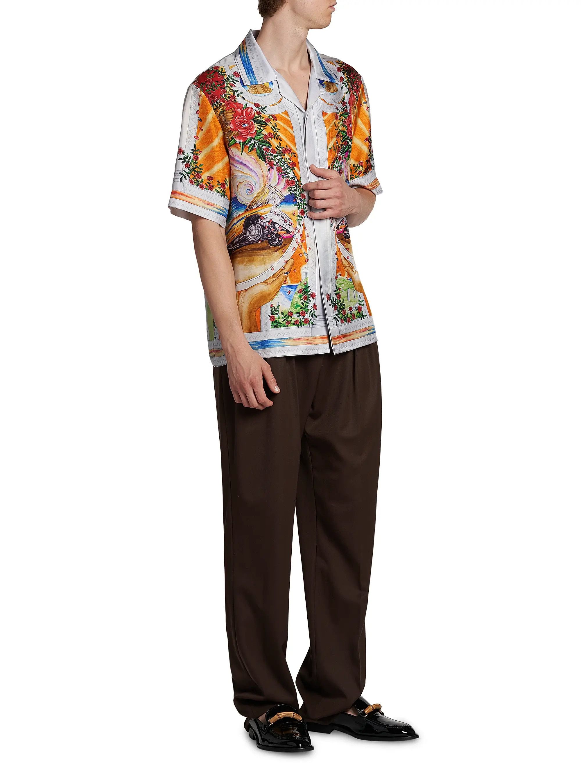 Casablanca os11x0725 Short-Sleeve Cuban Collar Silk Shirt in Multicolor Size US S / EU 44-46 / 1 - 2 Thumbnail