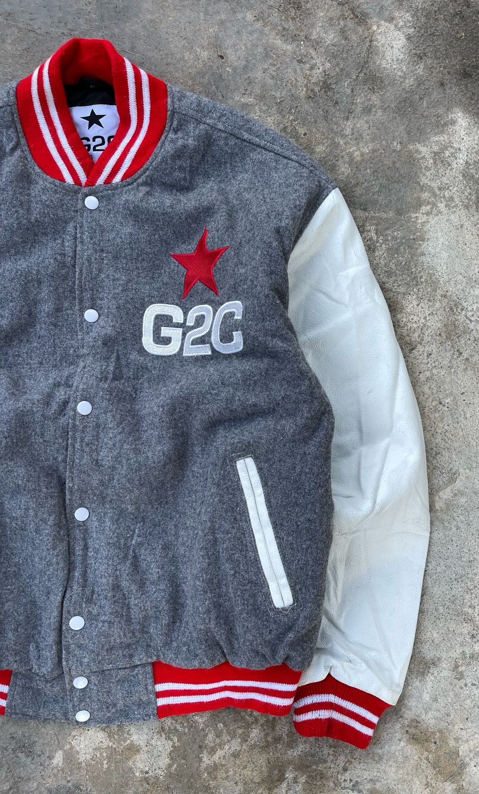 Hysteric Glamour × Japanese Brand × Vintage 🔥Vintage G2C by Andrew Donahue Leather Sleeve Varsity Jacket Size US XXL / EU 58 / 5 - 5 Thumbnail