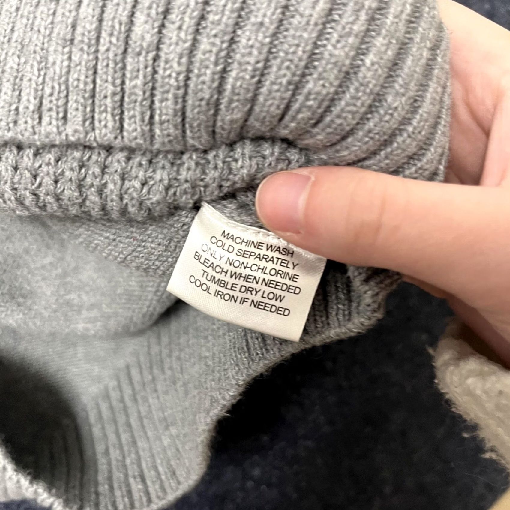 Weatherproof Weatherproof Vintage Sweater Mens Large Gray 1/4 Zip Mock Neck Waffle Knit Pullover Size US L / EU 52-54 / 3 - 4 Thumbnail