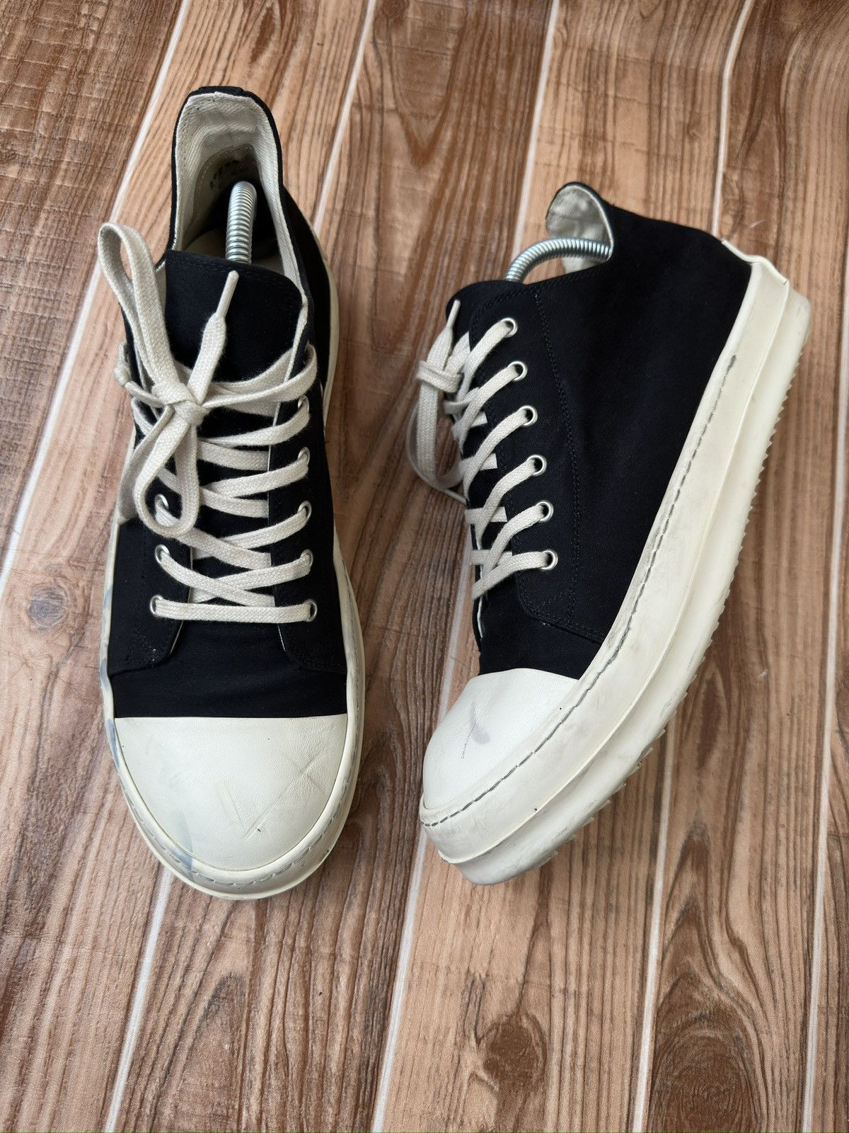 Rick Owens Rick Owens DRKSHDW Ramones (Licence Plate) Lowtops Size US 11 / EU 44 - 8 Thumbnail