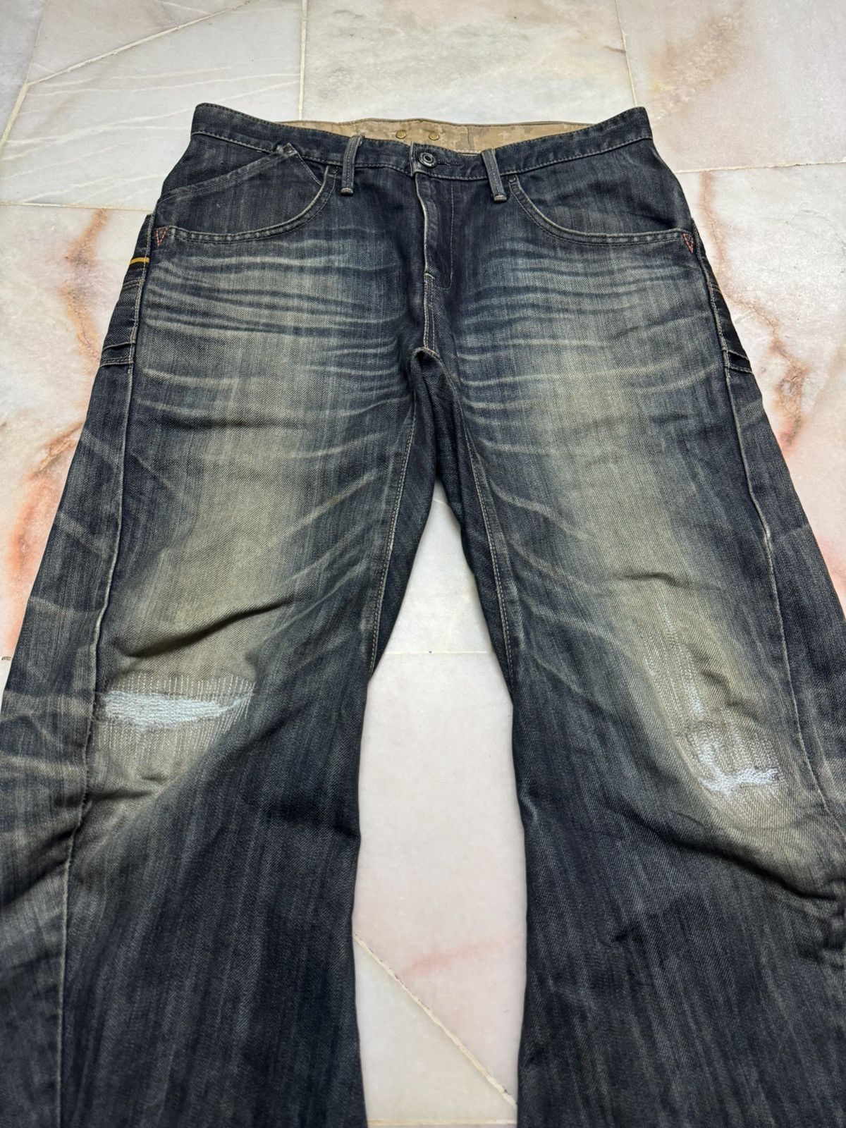 Edwin VTG EDWIN E-FUNCTION RUSTY SICK MUDPUNK WHSIKER DARK JEAN Size US 32 / EU 48 - 3 Thumbnail