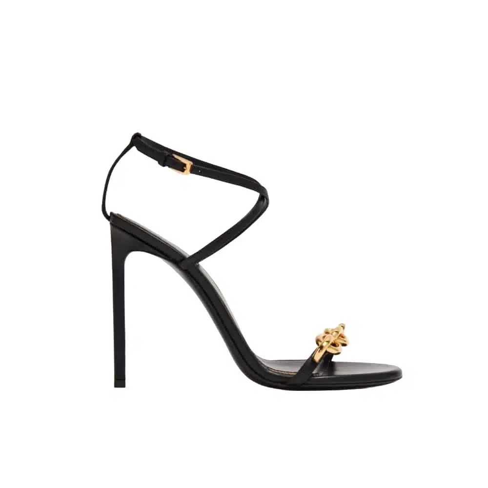 Tom Ford o1loc1c0426 W2403 Leather Chain Sandals in Black Size US 9 / IT 39 - 1 Thumbnail