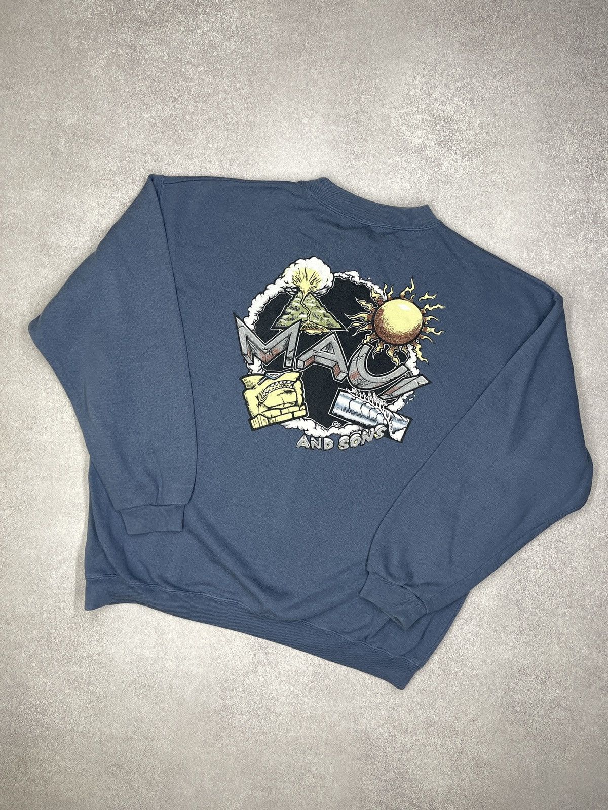 Maui and Sons × Vintage Vintage Maui and Sons Sweatshirt Blue Surf Style USA Size US XL / EU 56 / 4 - 1 Thumbnail