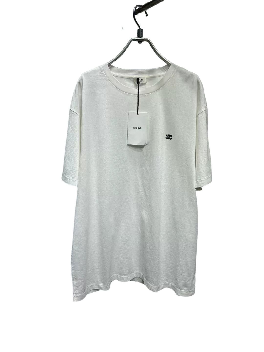 Celine CELINE Triomphe Embroidered Logo T-Shirt L Size US L / EU 52-54 / 3 - 1 Thumbnail
