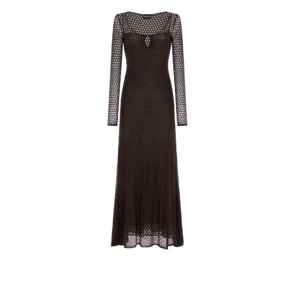 Tom Ford o1loc1c0825 ACK416 Openwork Lurex Scoop Neck Maxi Dress Size XS / US 0-2 / IT 36-38 - 1 Thumbnail