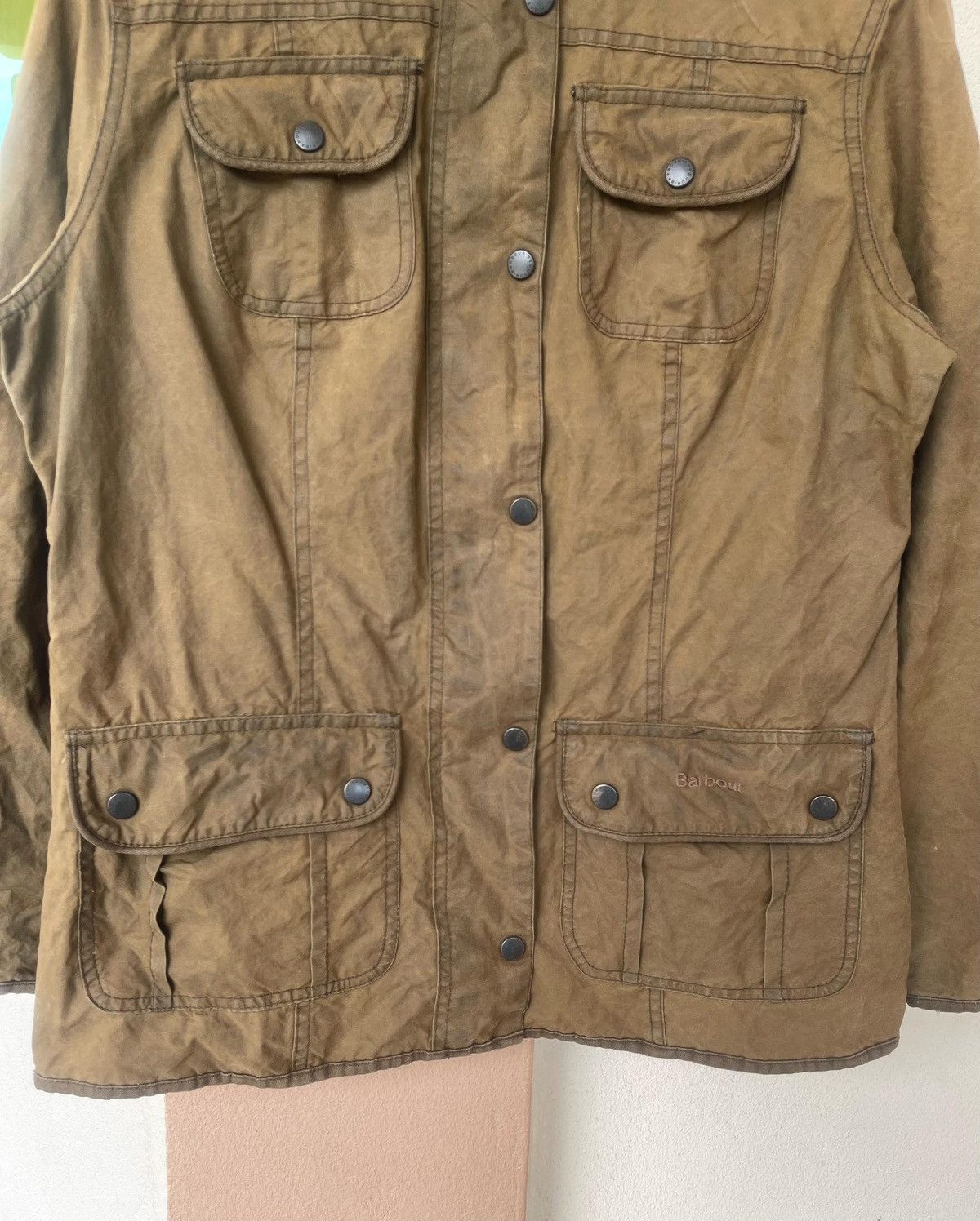Barbour × Vintage Vintage Barbour Utility Waxed Jacket Size L / US 10 / IT 46 - 7 Thumbnail