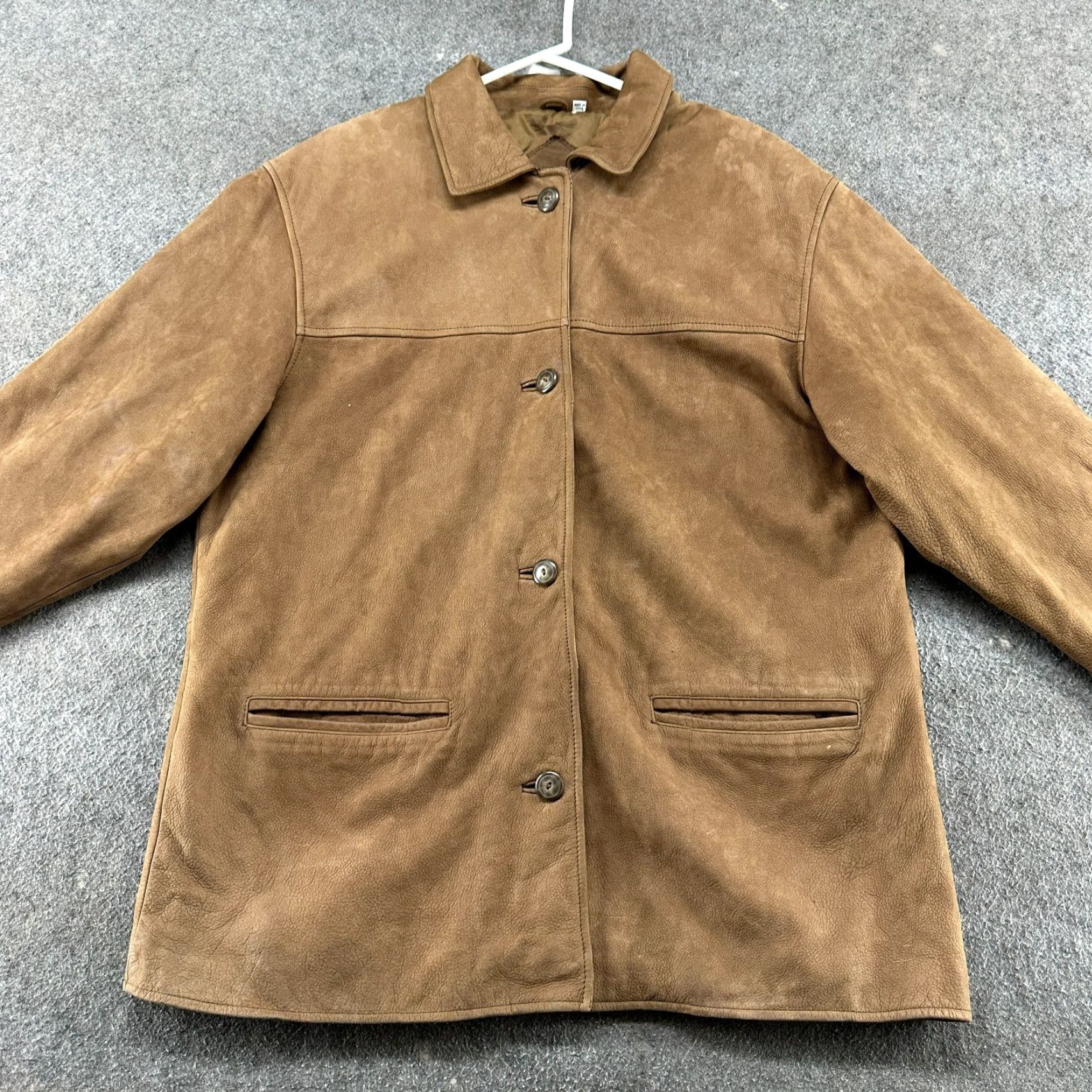 Preston & York VINTAGE Preston & York Leather Coat Womens XL Brown 90s Long Overcoat Chore Leather Coat With Pockets Size XL / US 12-14 / IT 48-50 - 3 Thumbnail