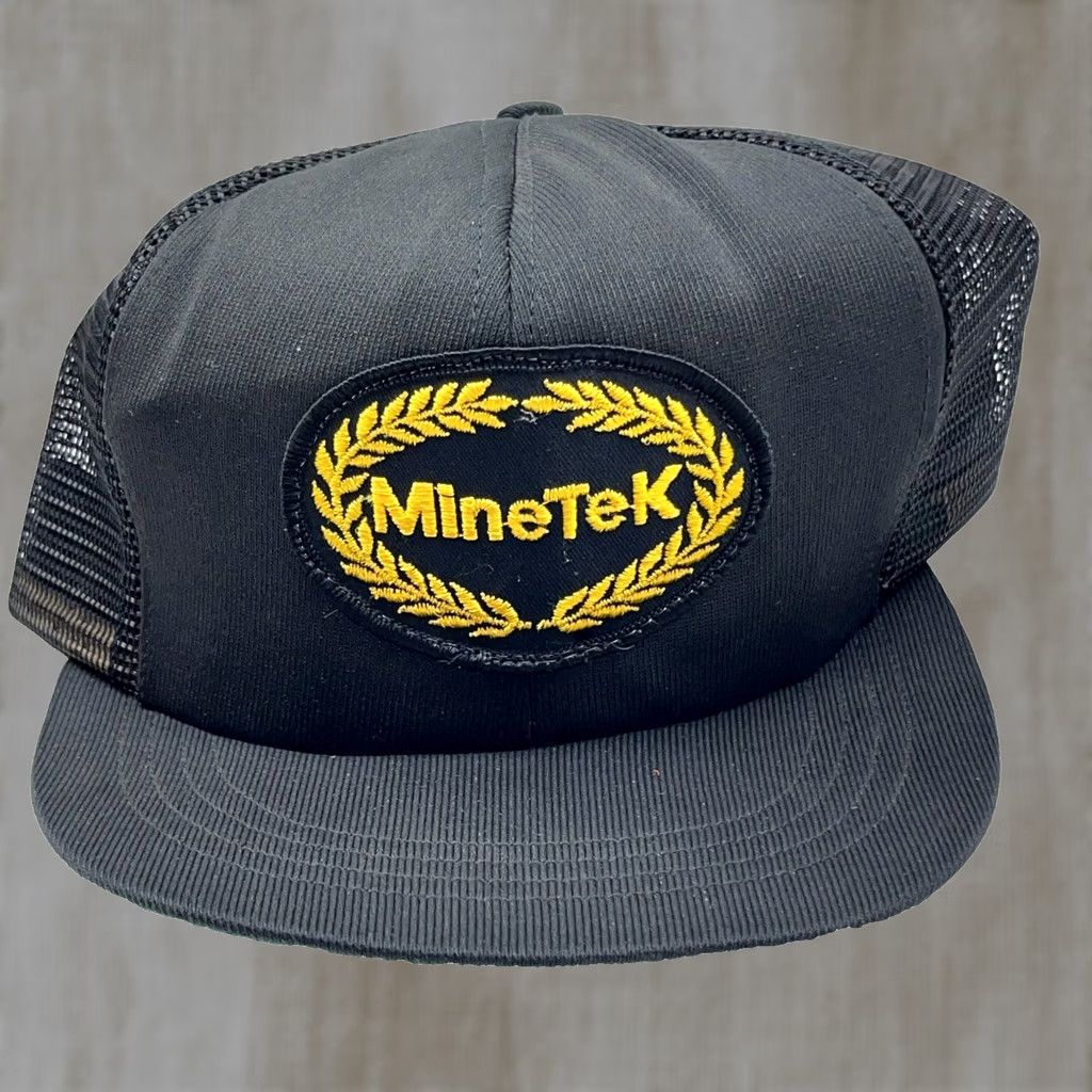 Coal VINTAGE Mine Tek Hat Cap SnapBack Patch Farm 80s USA Coal Mining Miner Black Cardinal Men Trucker Hat One Size Adjustable Size ONE SIZE - 1 Thumbnail