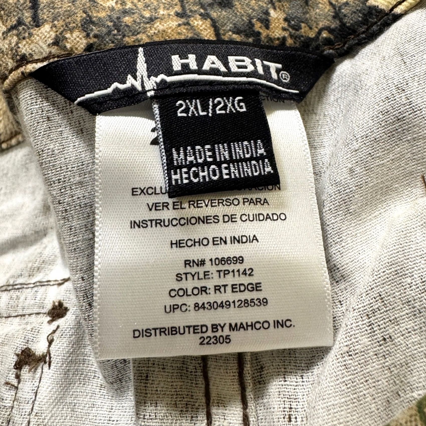 Habitat Habit Pants Carpenter Men's 2XL Real Tree Camouflage Outdoor Cotton Multi-Colored Mens 2XT Multicolor Casual Distressed Size US 39 - 3 Thumbnail