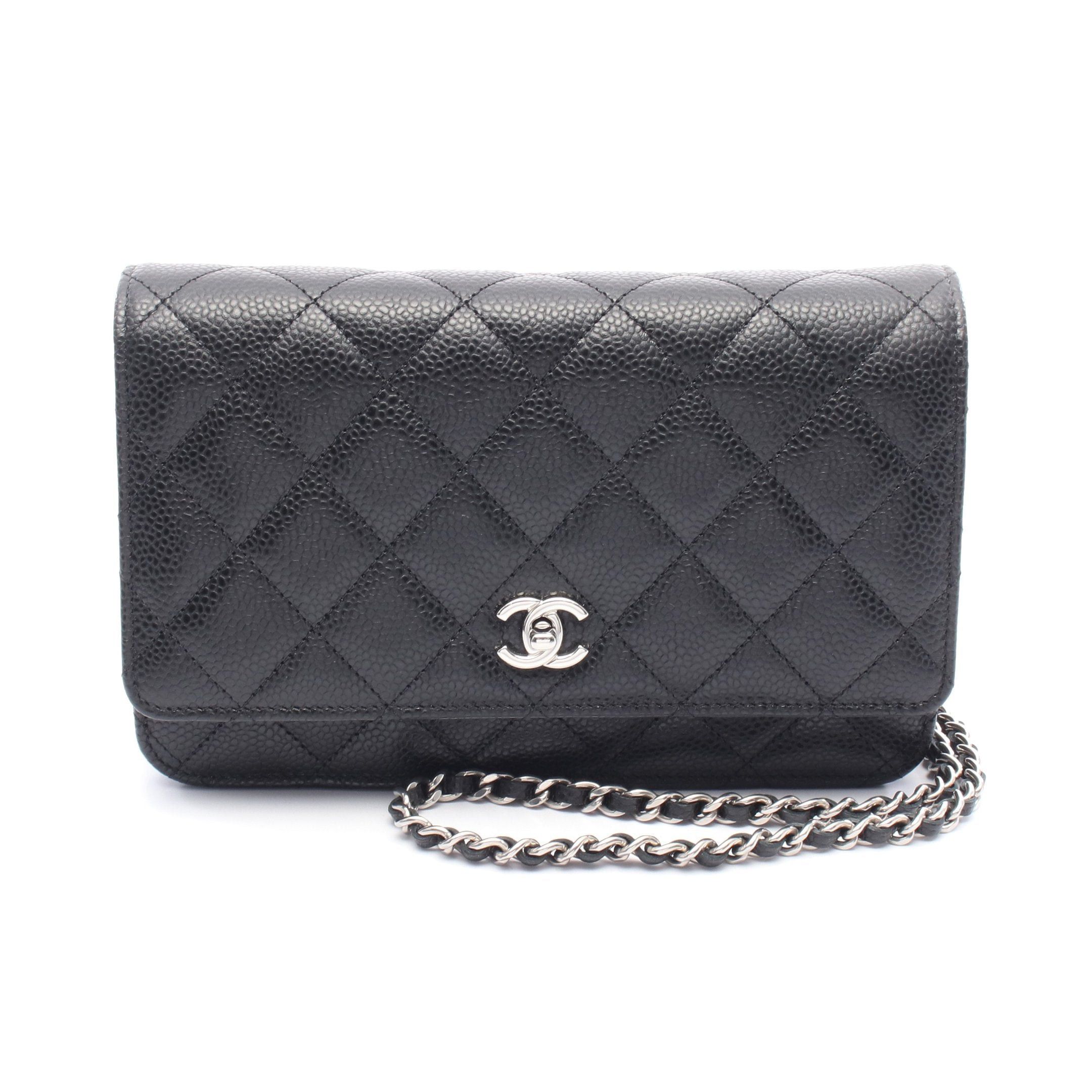 Chanel Chanel Matelasse Chain Wallet Caviar Skin Black Silver Hardware Size ONE SIZE - 1 Thumbnail