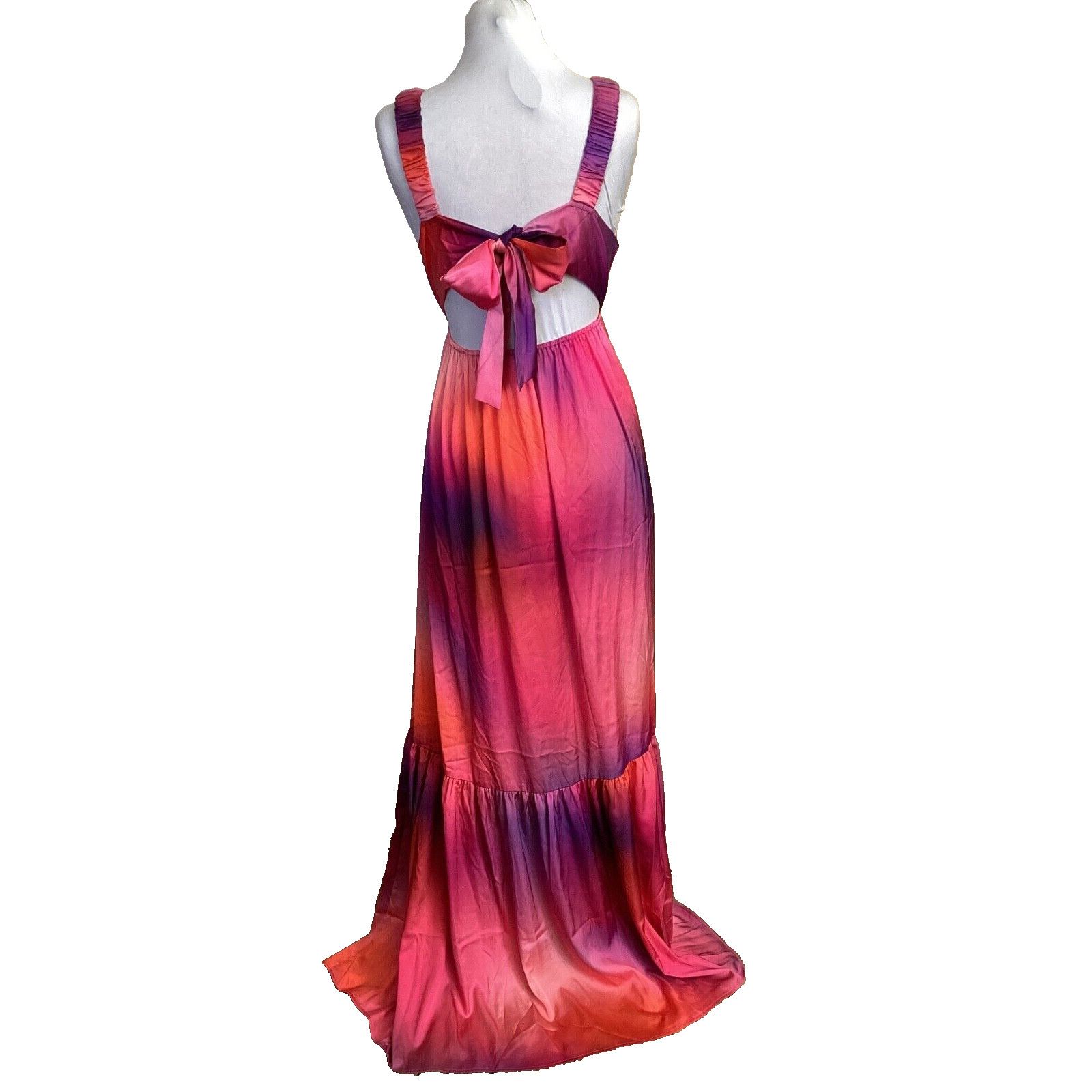 Other VENUS SATIN ORANGE PURPLE PINK OMBRE RUFFLE MAXI DRESS SZ 6 Size M / US 6-8 / IT 42-44 - 4 Thumbnail