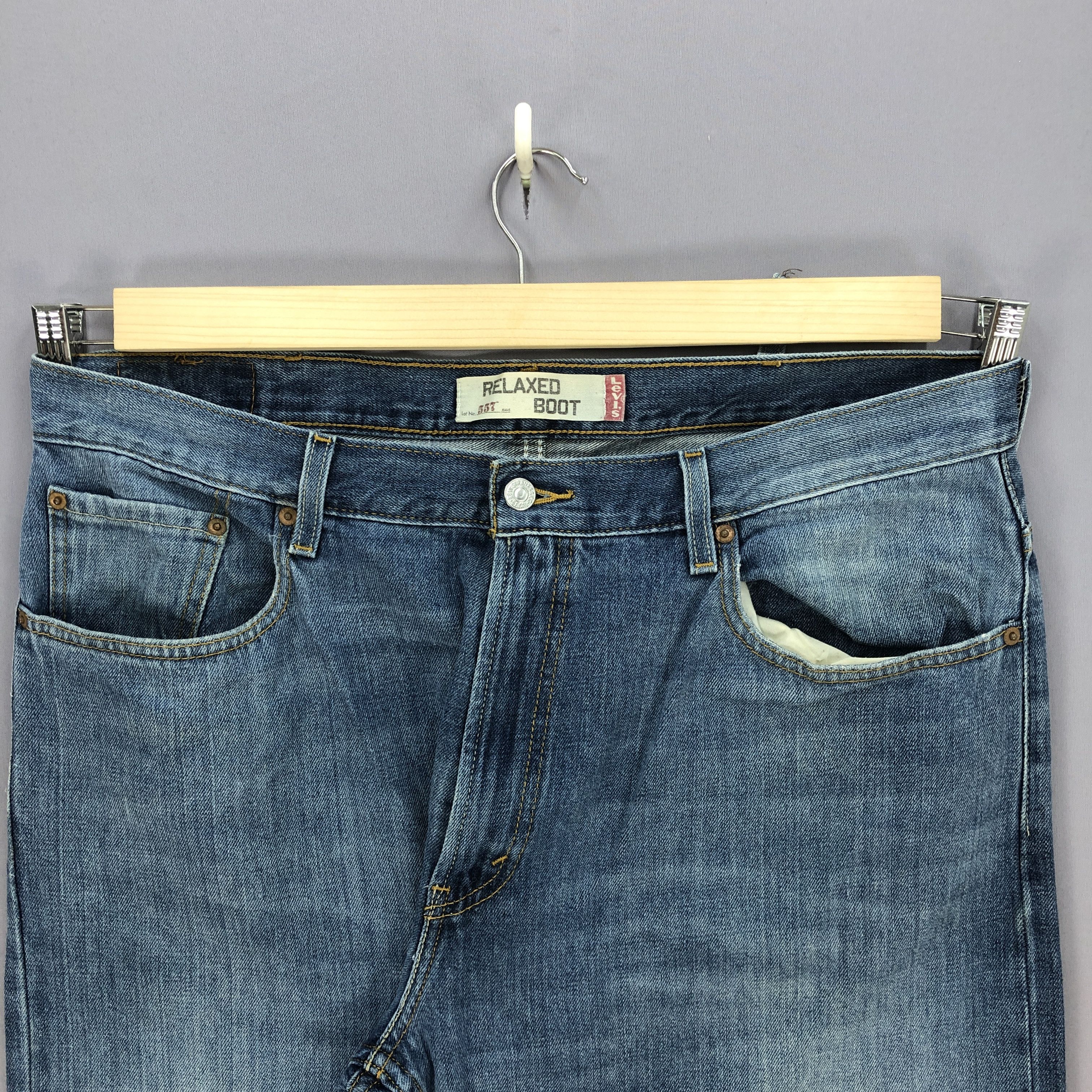 If Six Was Nine Vintage Levis 557 Flare Jeans Levi's Bell Bottom Denim Size US 38 / EU 54 - 5 Thumbnail