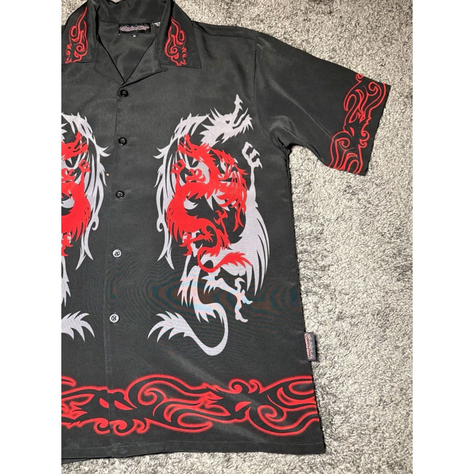 Vintage VINTAGE Sapphire Lounge Button-Up Shirt Men Med Dragon Tribal Streetwear Size US M / EU 48-50 / 2 - 2 Thumbnail