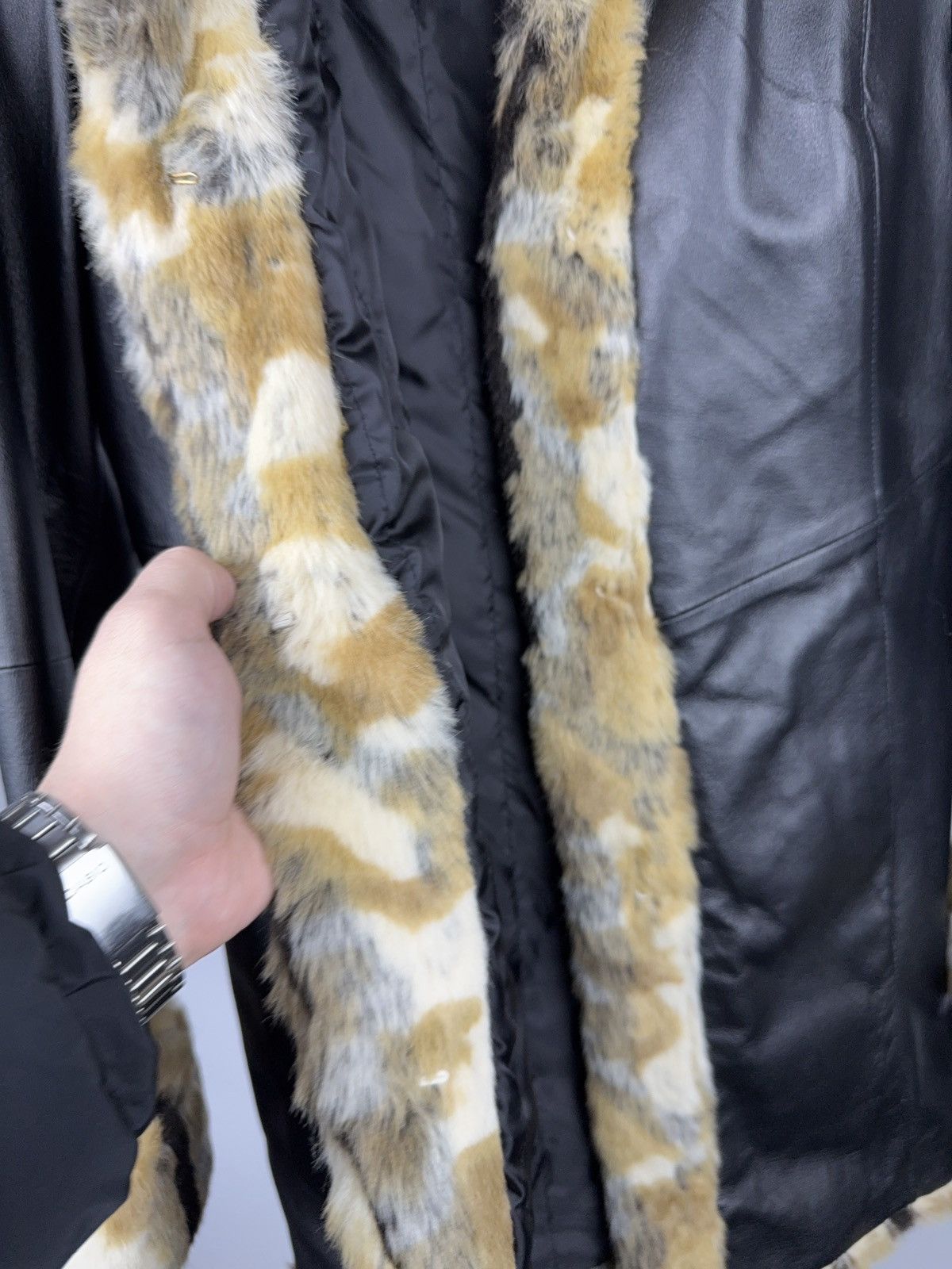 Japanese Brand Woodpecker Leather Coat Faux Fur Collar Casual Collection Size M / US 6-8 / IT 42-44 - 15 Thumbnail