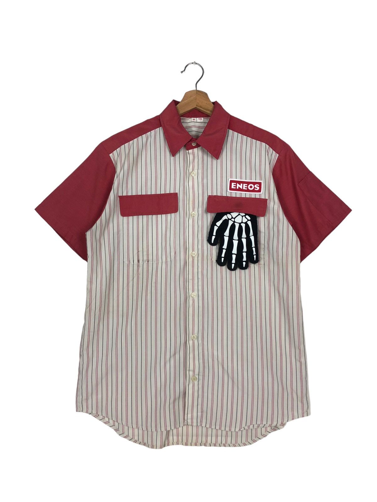 Japanese Brand 🔥90s Work Jacket Striped Design Eneos Racing Japan Big Logo Size US M / EU 48-50 / 2 - 1 Thumbnail