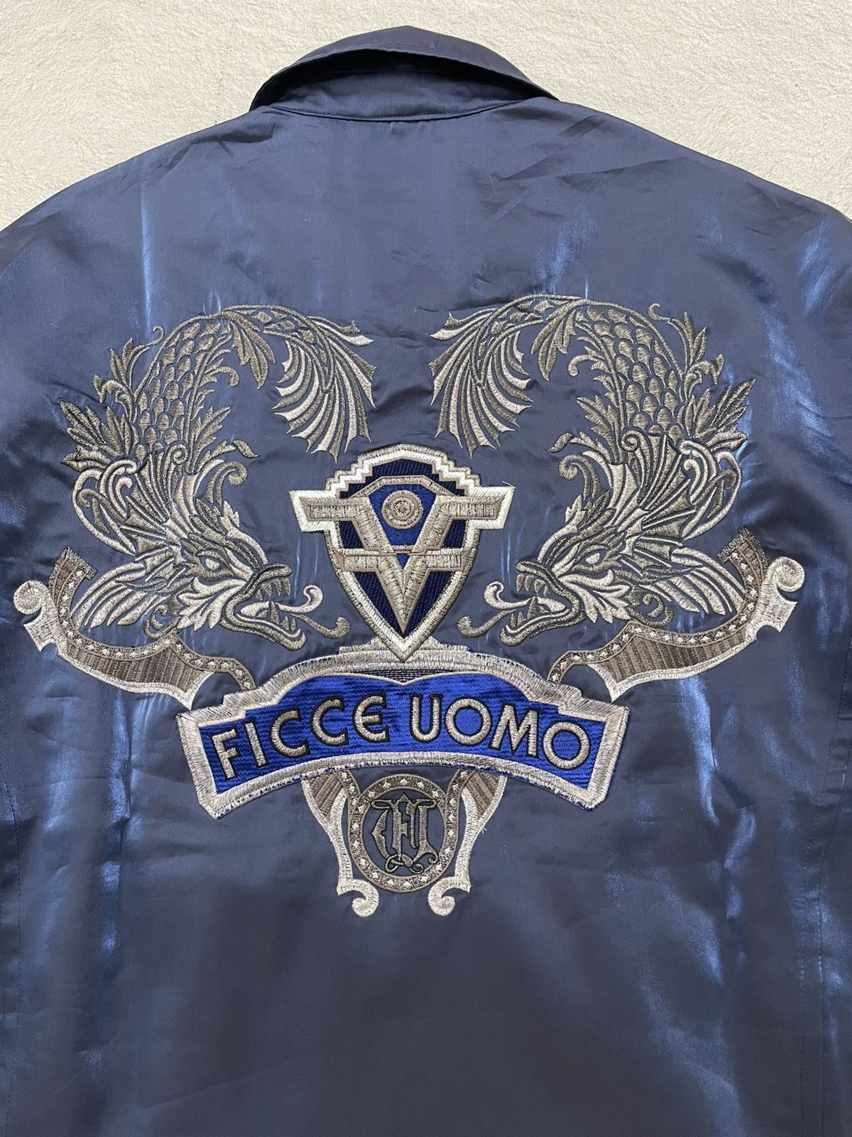 Japanese Brand 2000s Japan Ficce Uomo Archive Embroidered Dragon Jacket Y2K Size US XL / EU 56 / 4 - 7 Thumbnail