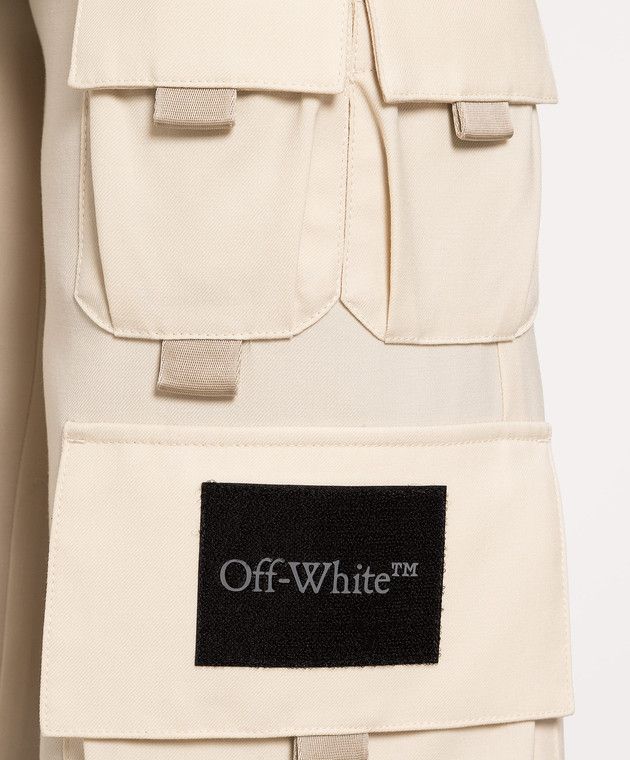 Off-White o1y1225 Cargo Pant in Beige Size 27" / US 4 / IT 40 - 4 Thumbnail