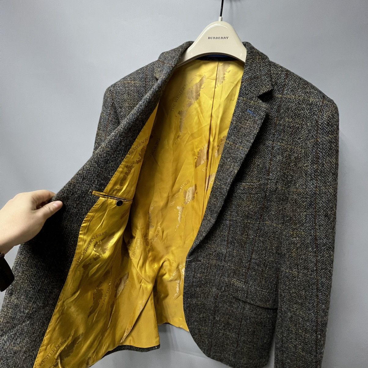 Harris Tweed Harris Tweed Wool Slim Fit Blazer Jacket men’s Size 50L - 10 Thumbnail