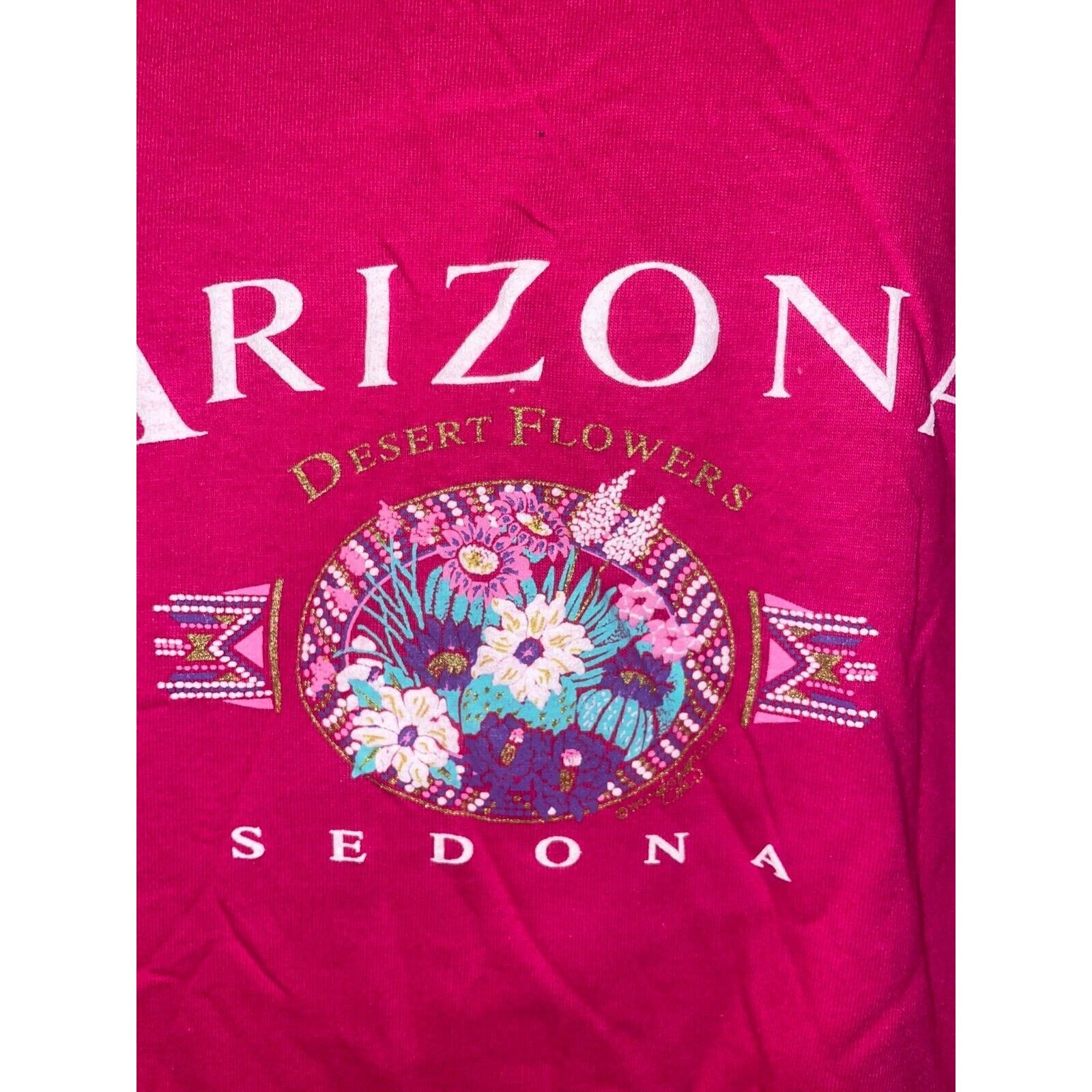 Jerzees Vintage Sedona Arizona Shirt Desert Pink Tee VTG 90s Large Size US L / EU 52-54 / 3 - 3 Thumbnail
