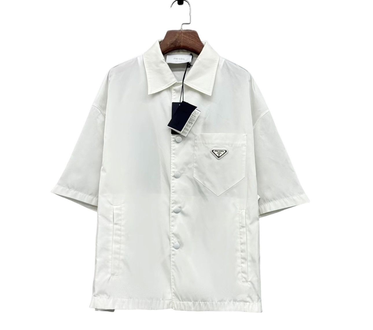 Prada Prada Re-Nylon Triangle Logo Shirt Size M Size US M / EU 48-50 / 2 - 1 Thumbnail