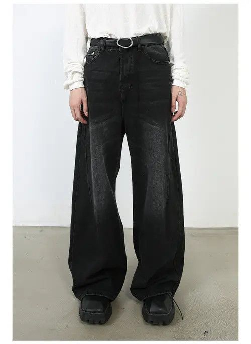 Japanese Brand Japanese retro loose straight wide-leg jeans for men Size US 34 / EU 50 - 3 Thumbnail