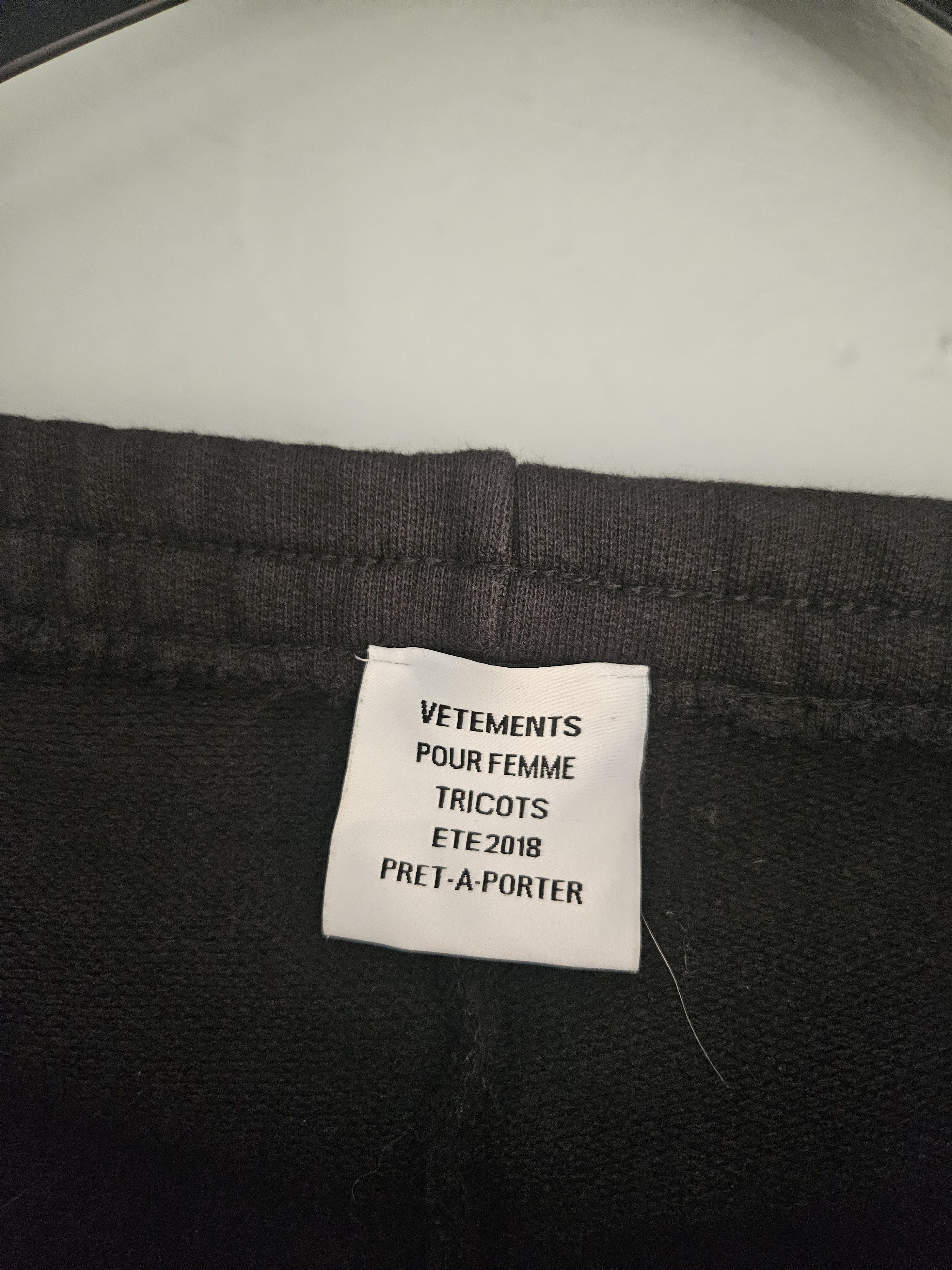Vetements Washtag Logo Tape Black Sweatpants Size US 32 / EU 48 - 5 Thumbnail