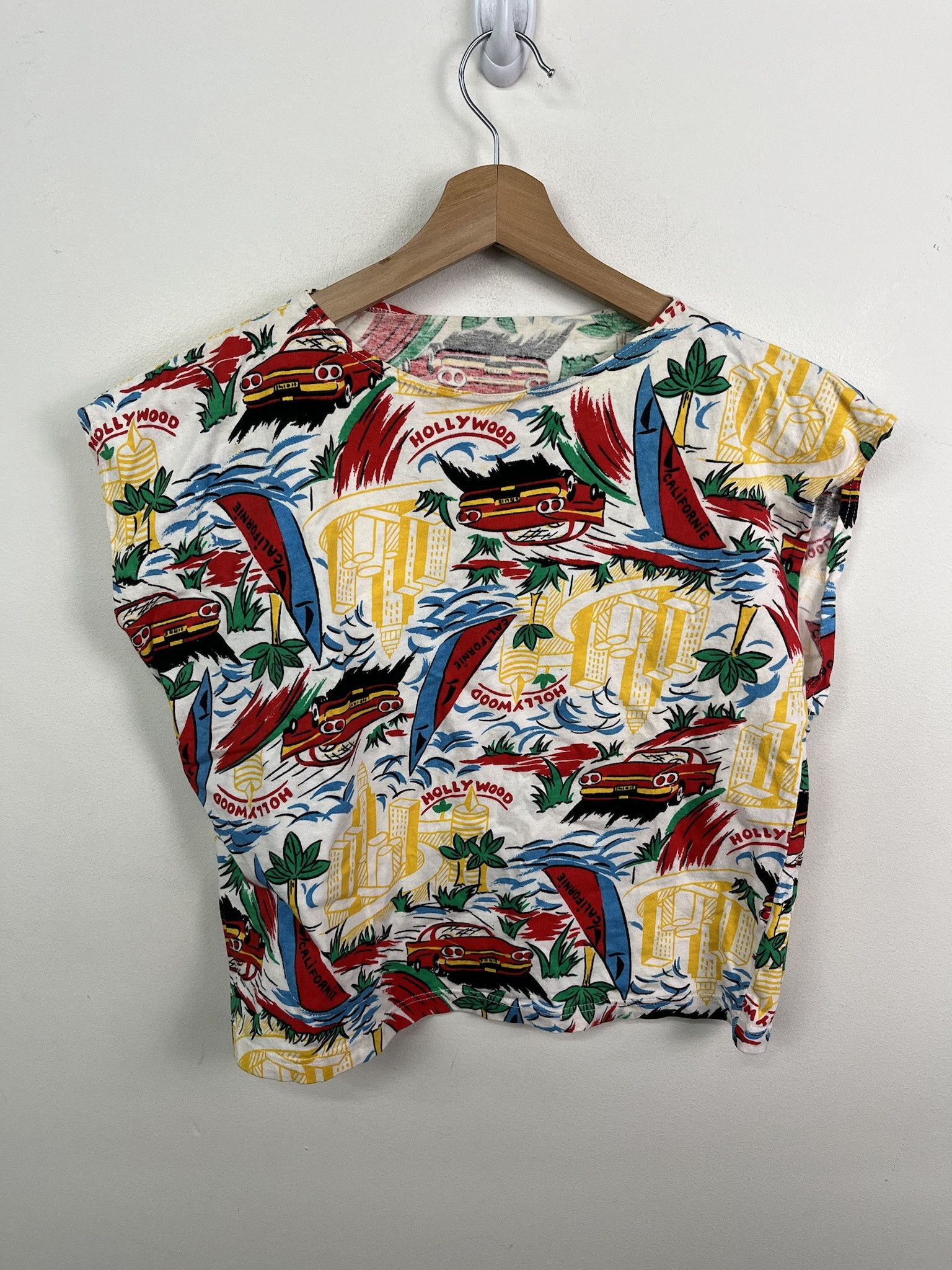 Vintage Vintage 1980s Hollywood California Hot Rod All Over Print Sleeveless Tee Size M Size US M / EU 48-50 / 2 - 1 Thumbnail