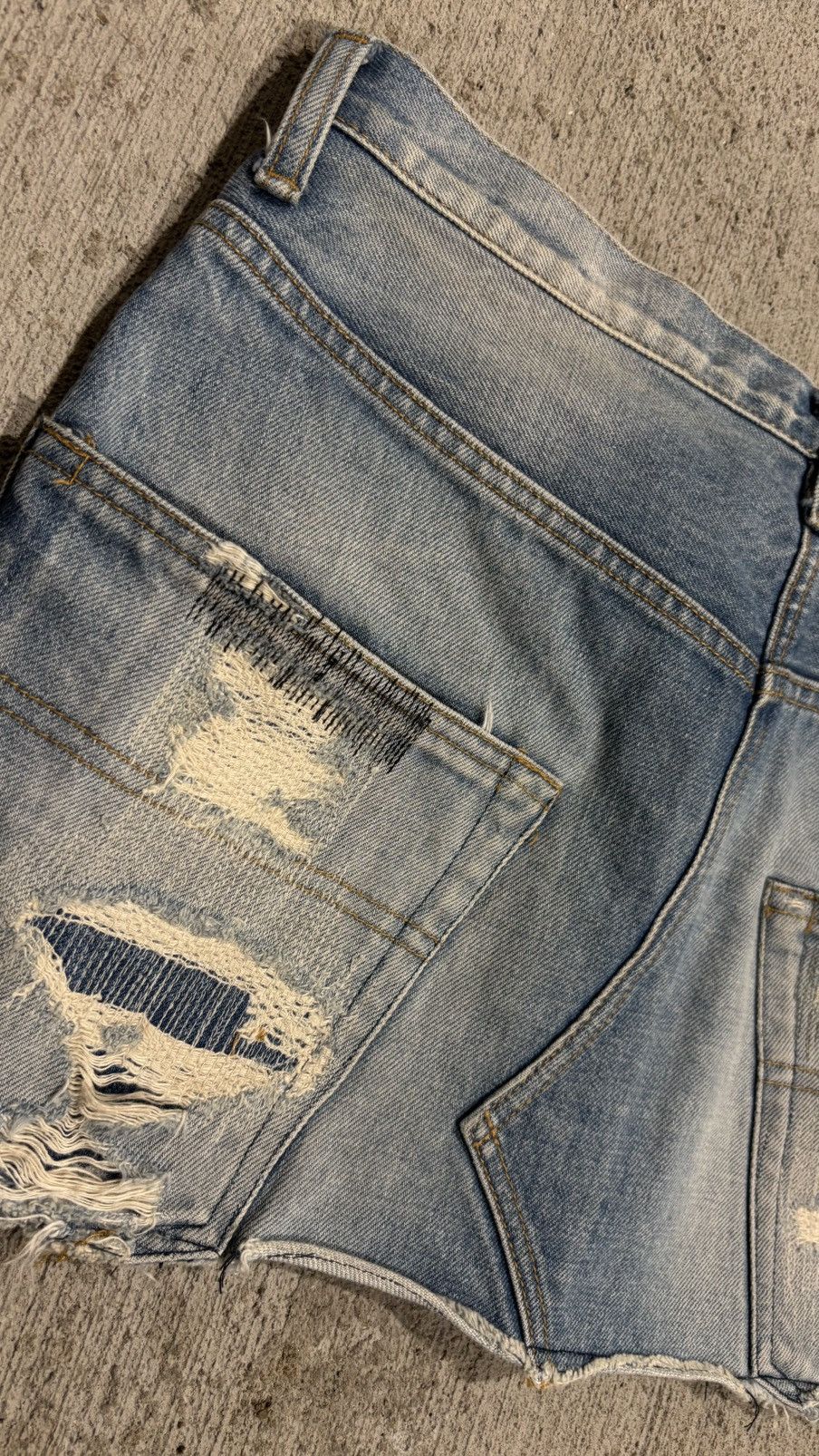 Undercover Undercover AW2005 Arts & Craft Boro Heart Denim Skirt Size 31" - 9 Thumbnail